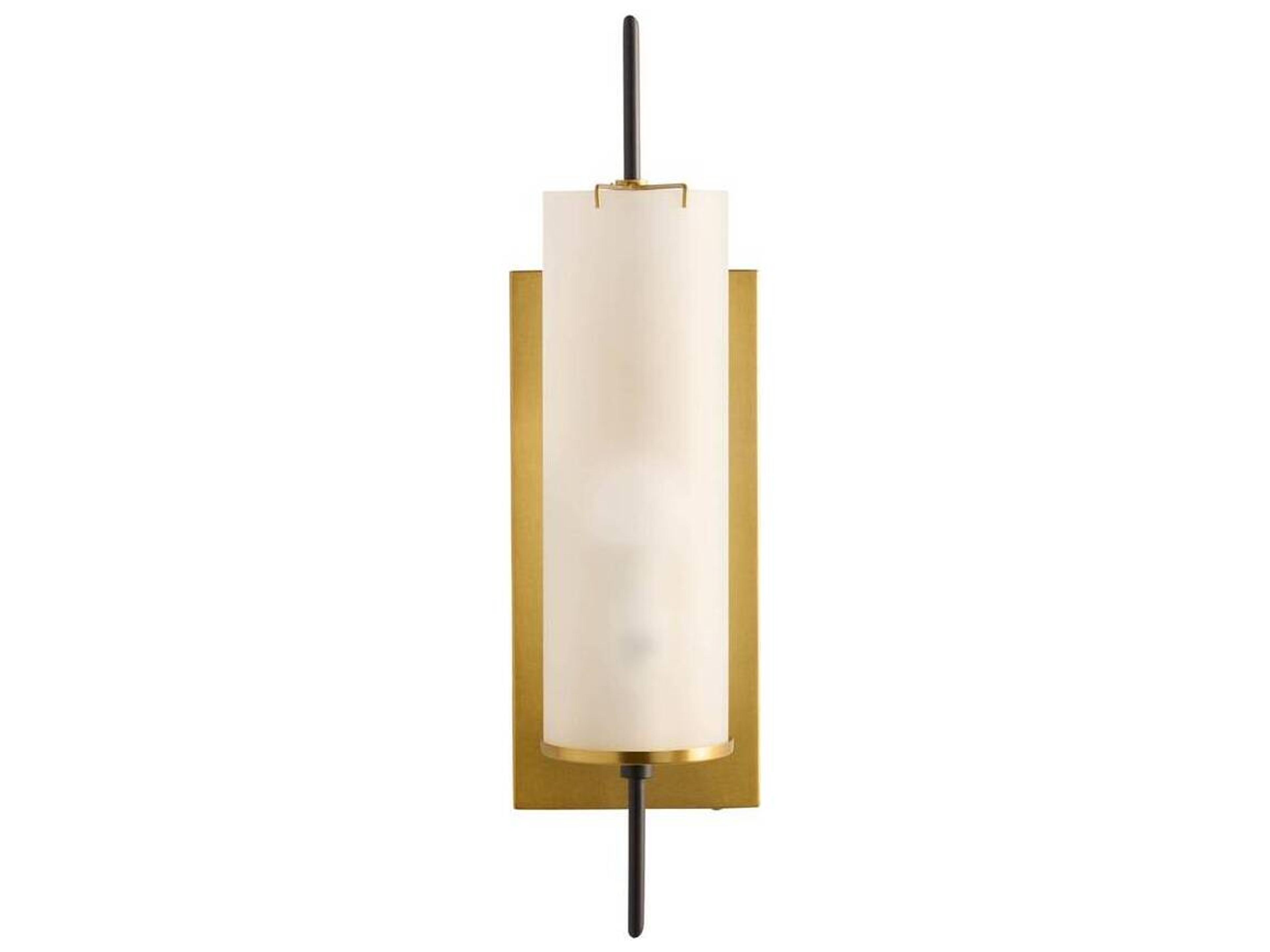 Arteriors Home Stefan 1-Light Antique Brass With Frosted Glass Wall Sconce