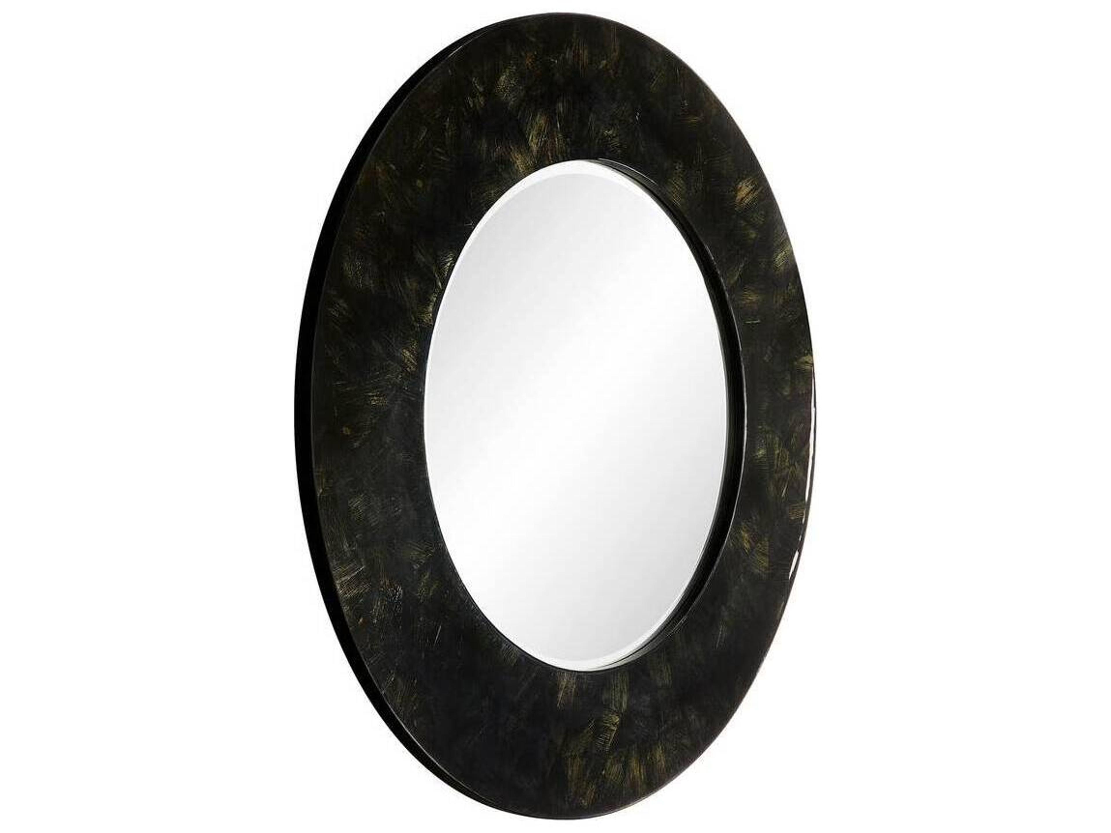 Arteriors Home Lona Black Round Wall Mirror