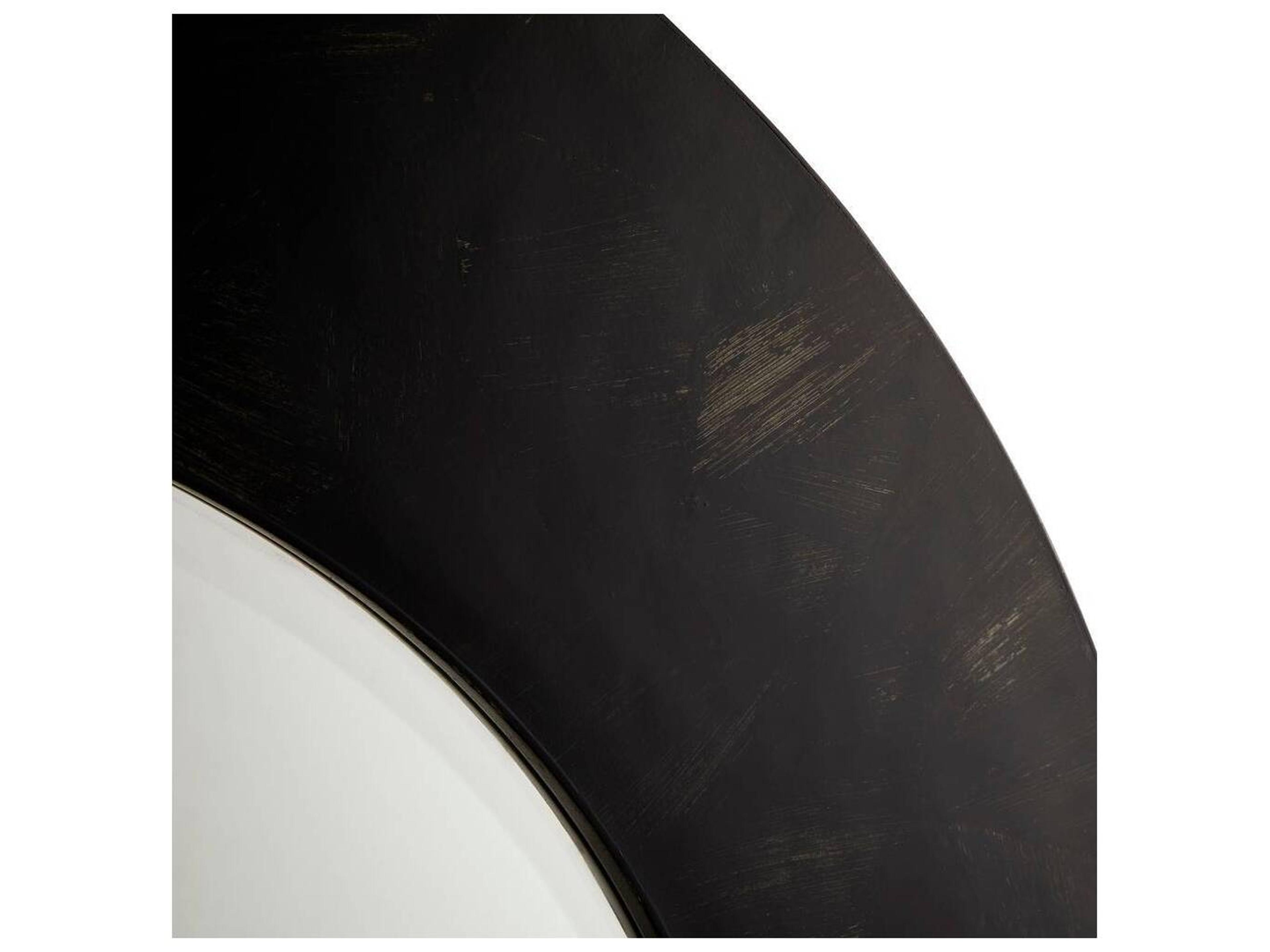 Arteriors Home Lona Black Round Wall Mirror