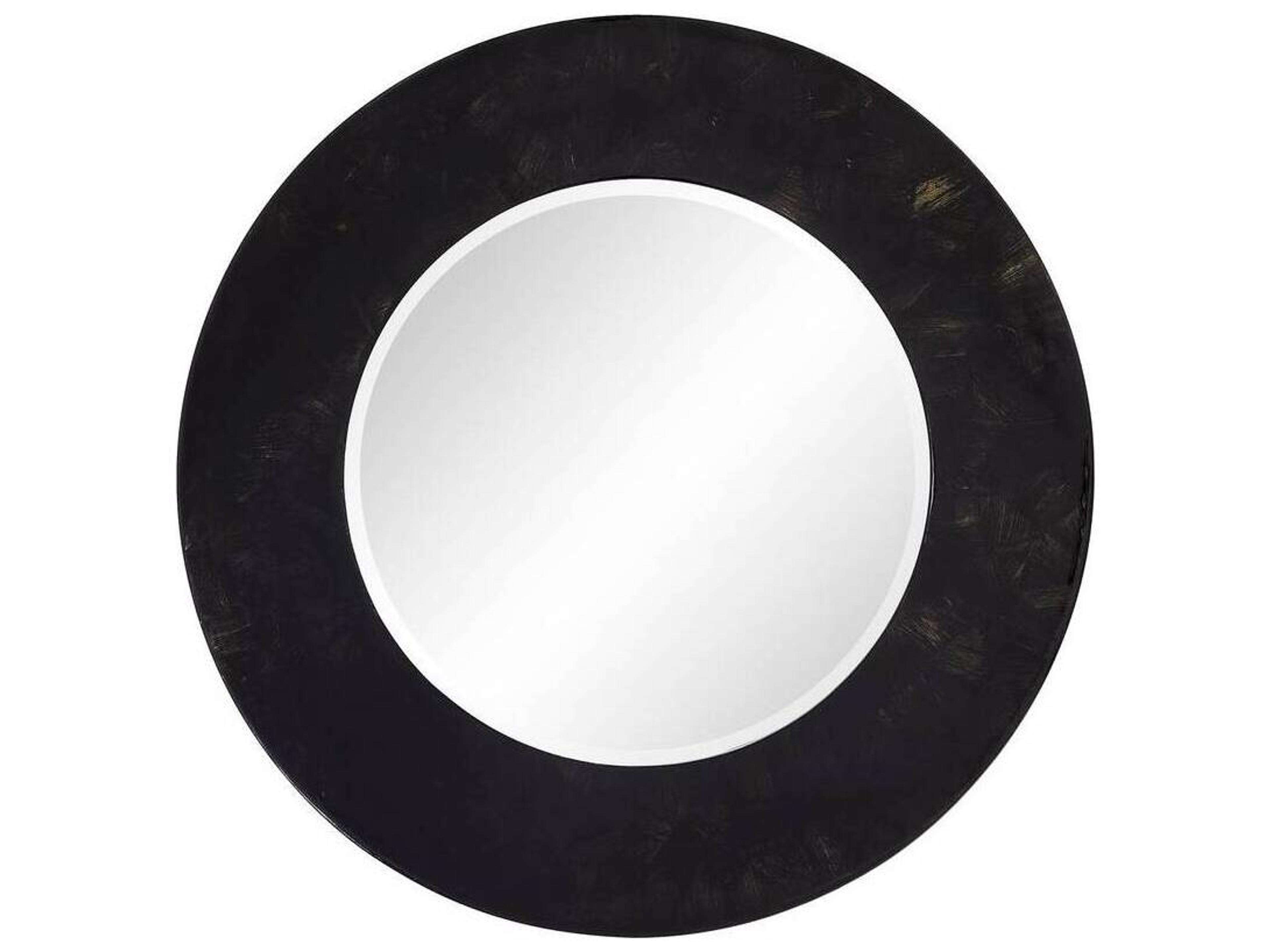 Arteriors Home Lona Black Round Wall Mirror