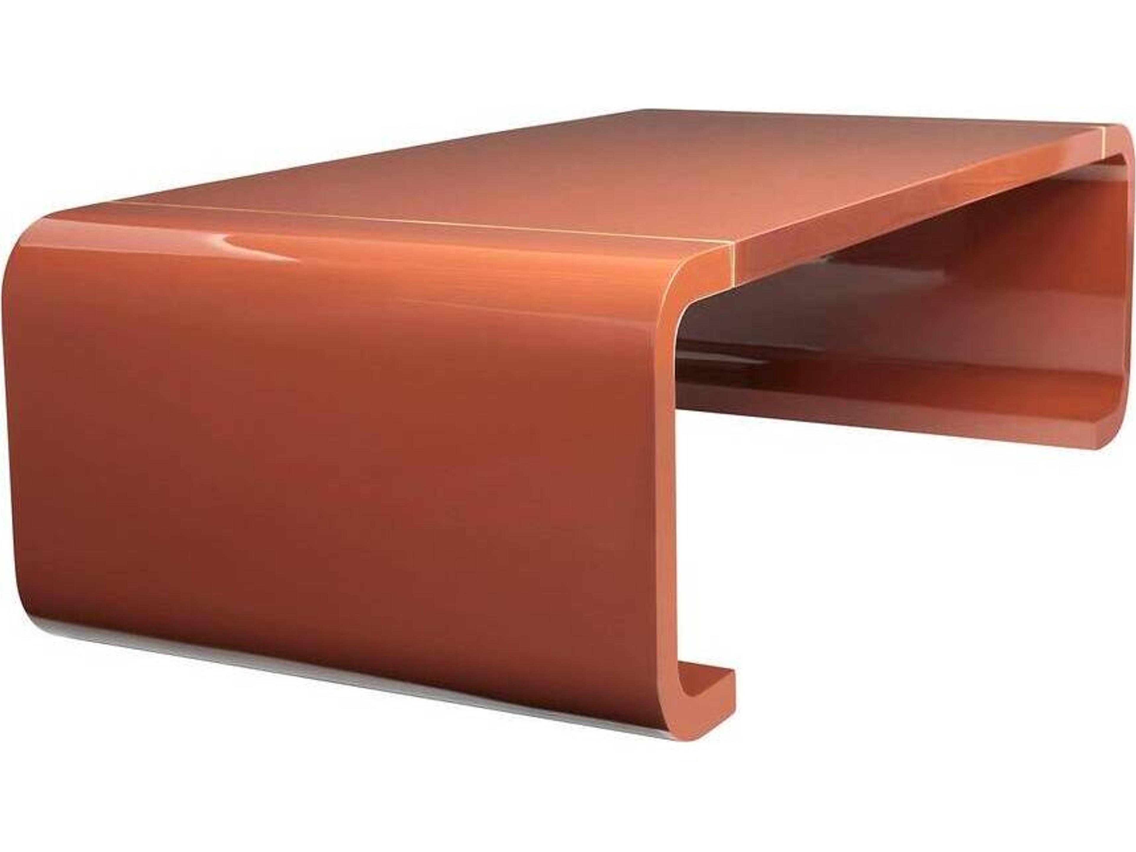 Arteriors Home Turnley Rectangular Fiberglass Paprika Antique Brass Coffee Table