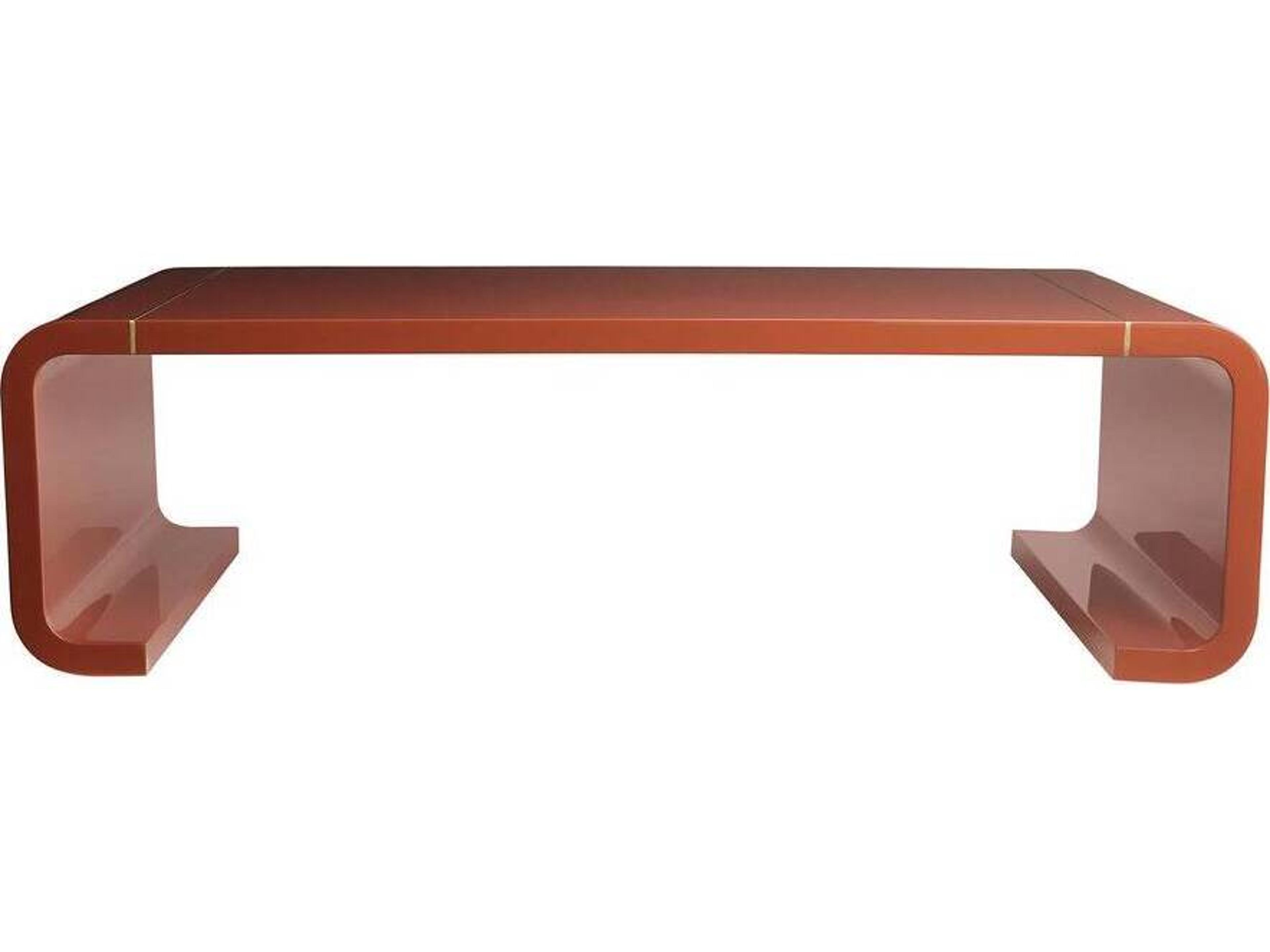 Arteriors Home Turnley Rectangular Fiberglass Paprika Antique Brass Coffee Table