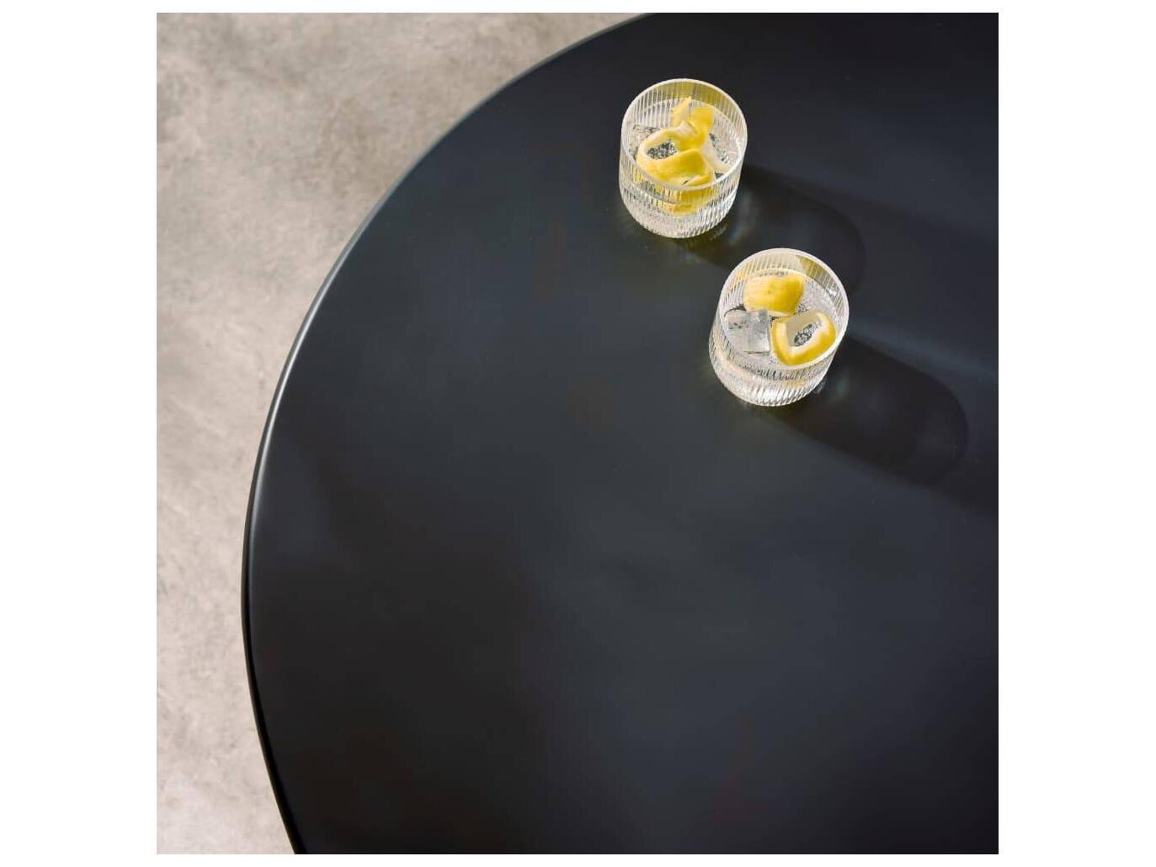 Arteriors Home Round Concrete Matte Black Beckham Coffee Table