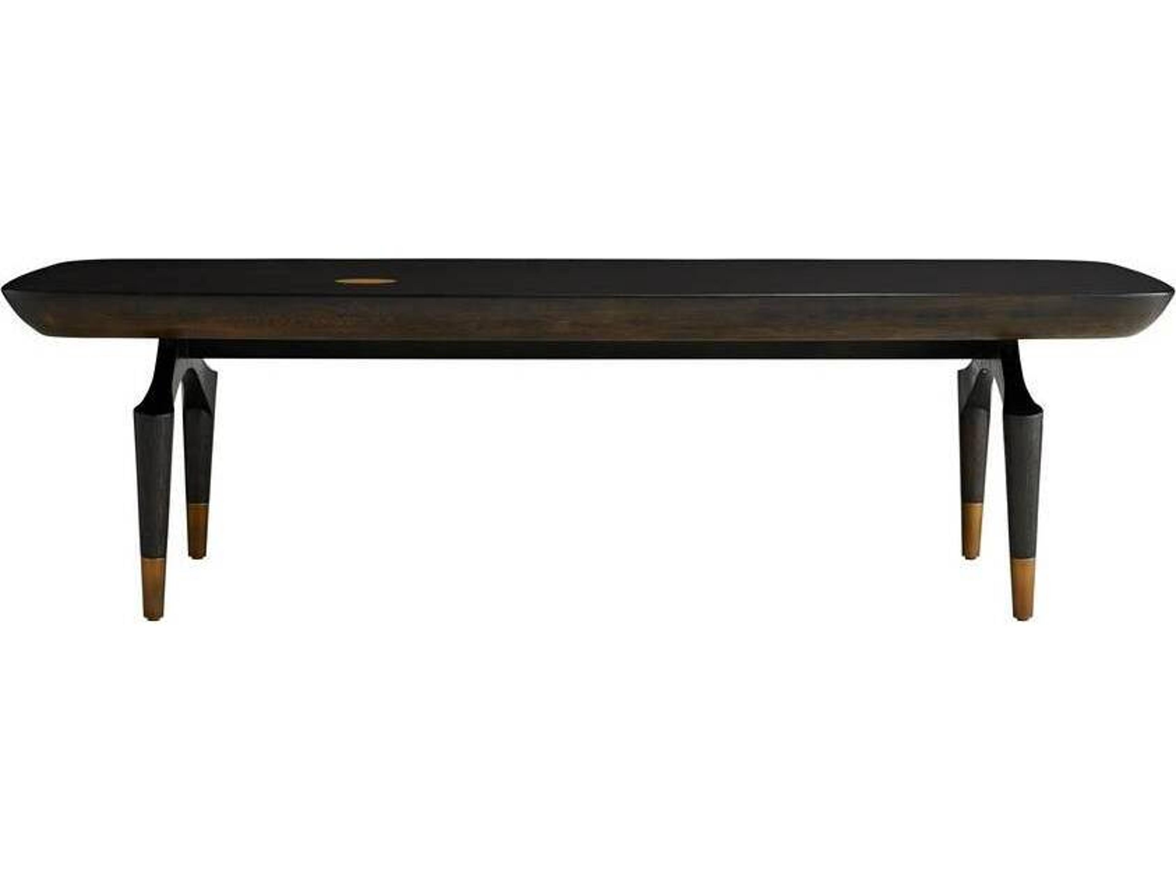 Arteriors Home Rectangular Wood Umber Antique Brass Wagner Coffee Table