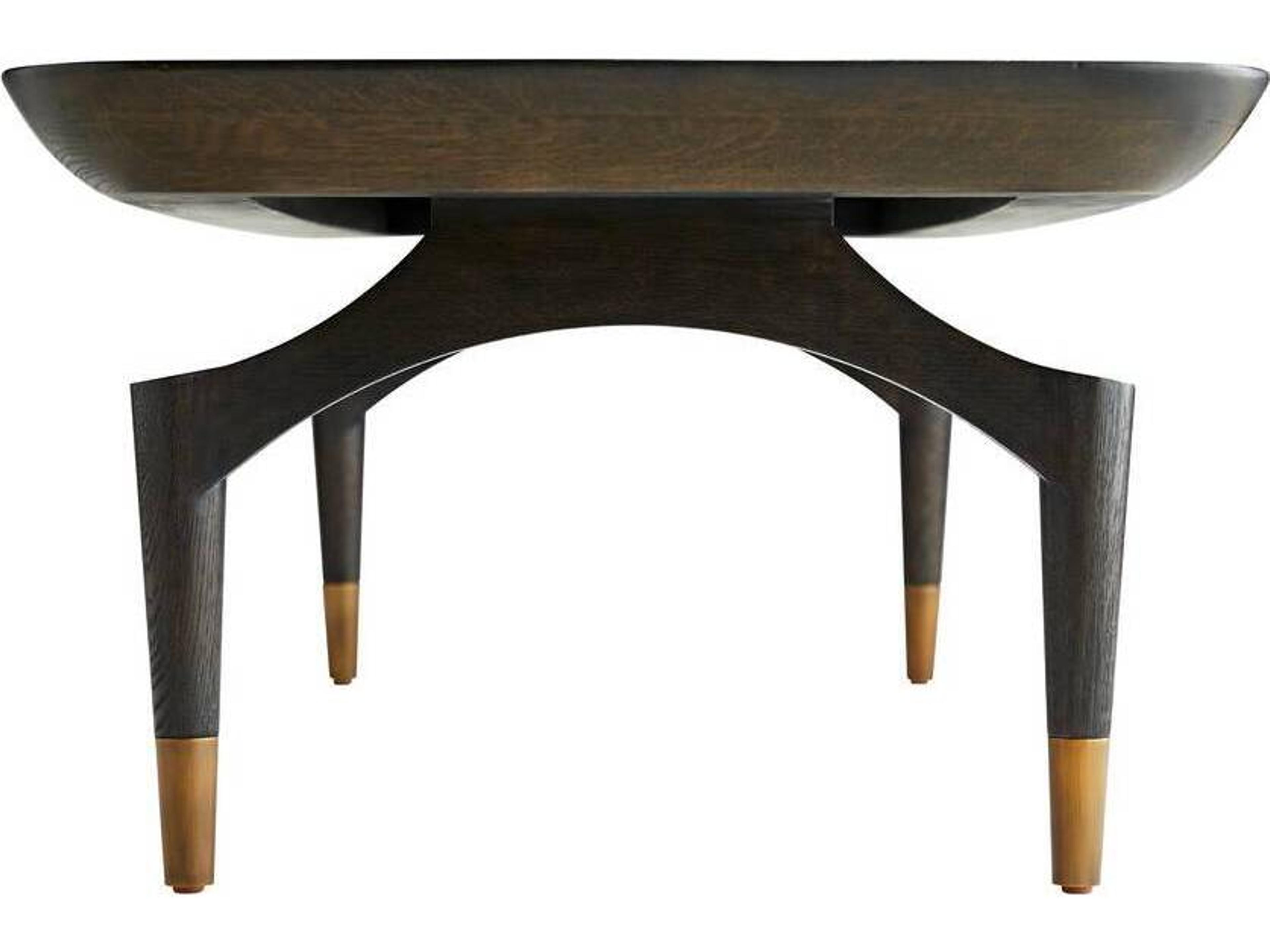 Arteriors Home Rectangular Wood Umber Antique Brass Wagner Coffee Table