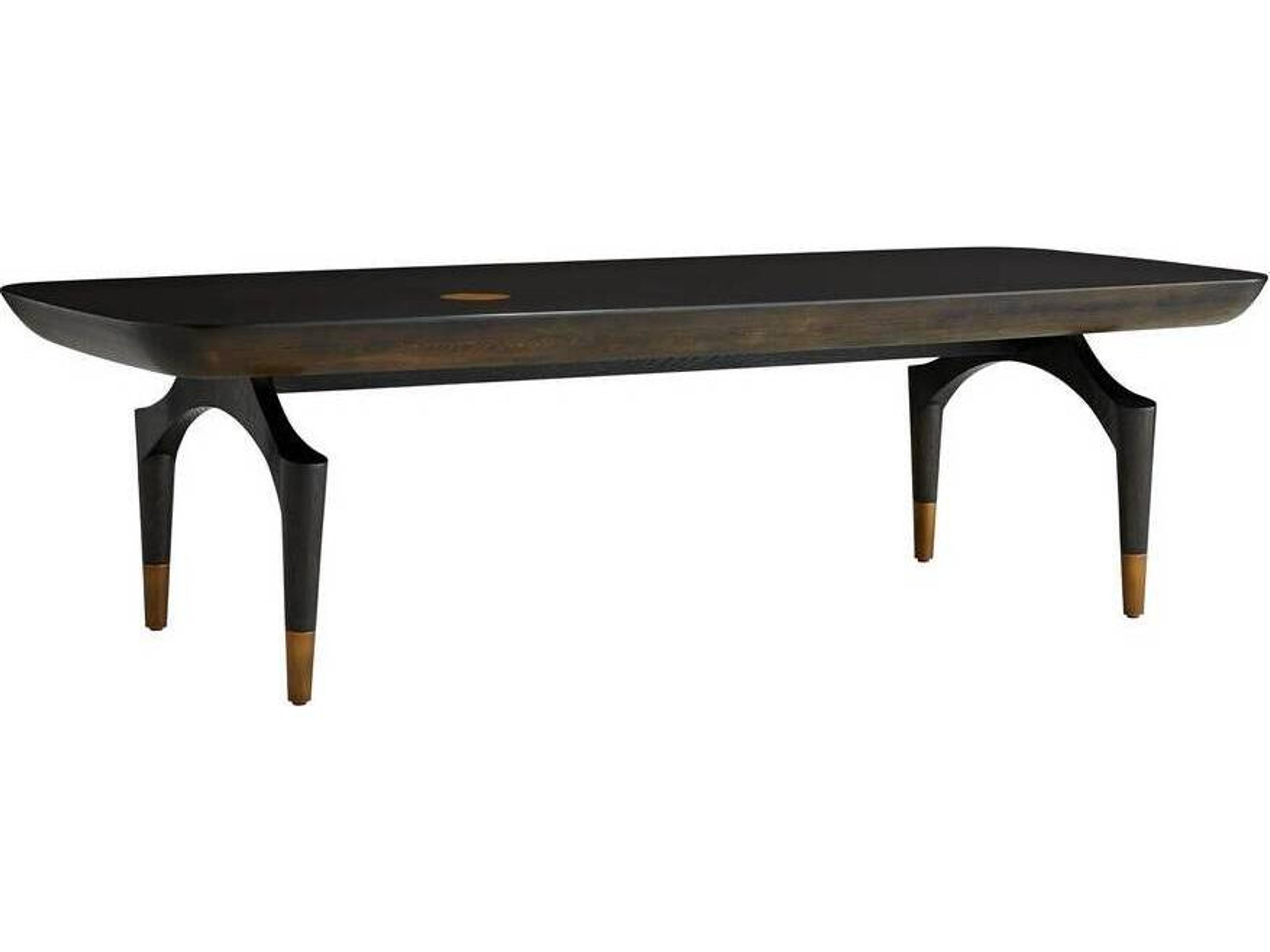 Arteriors Home Rectangular Wood Umber Antique Brass Wagner Coffee Table
