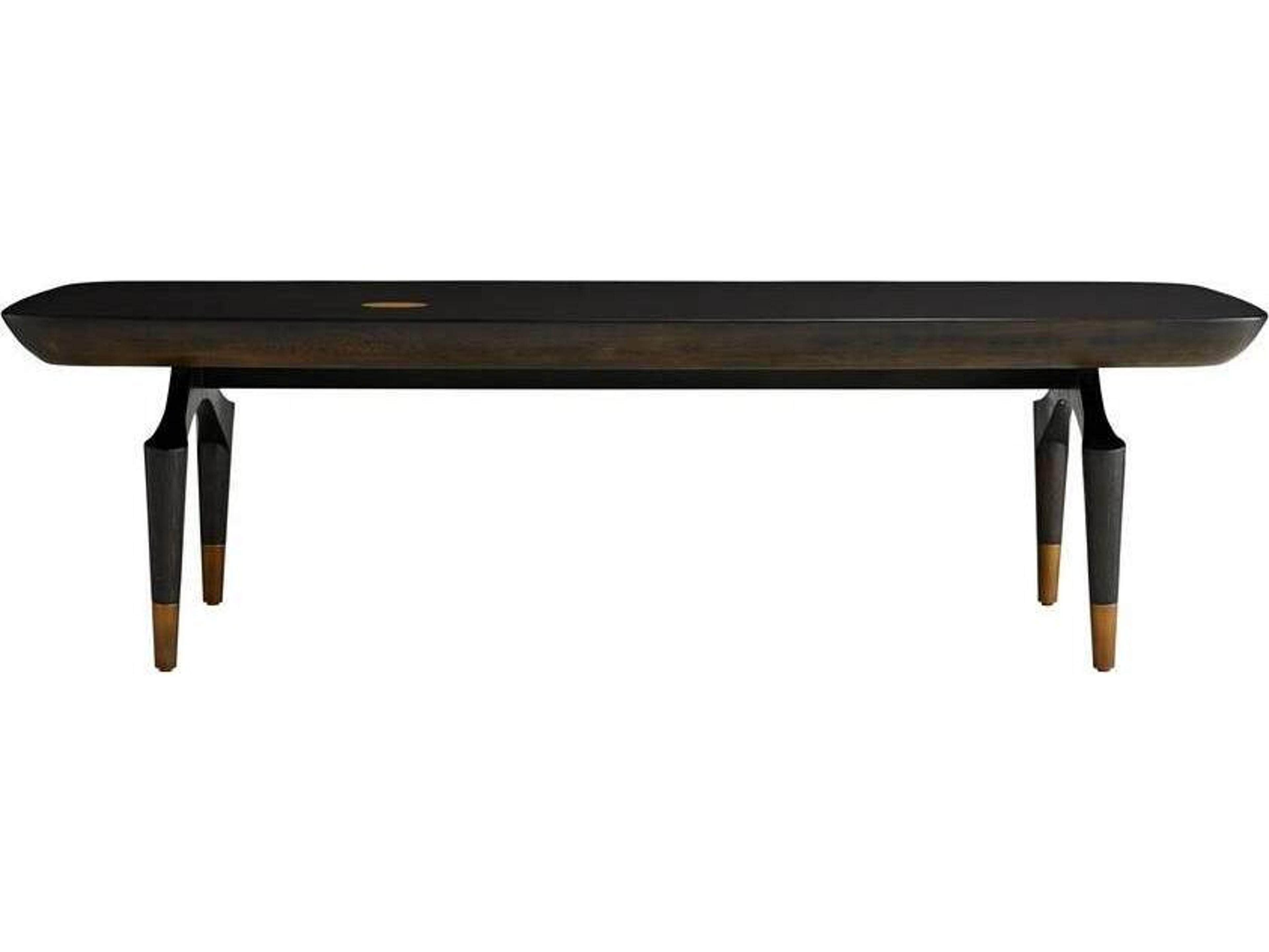 Arteriors Home Rectangular Wood Umber Antique Brass Wagner Coffee Table