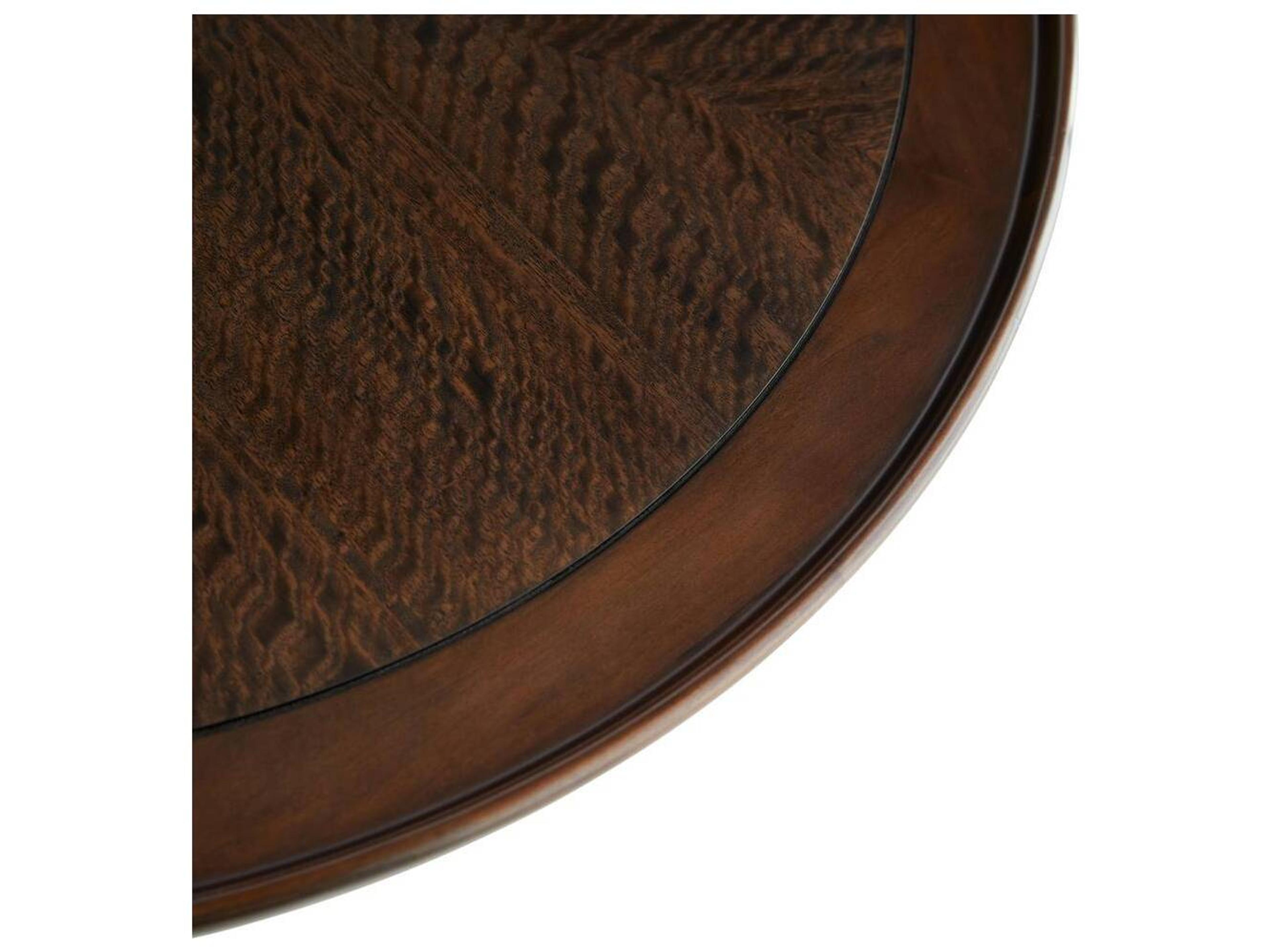 Arteriors Home Round Wood Brindle Antique Brass Violi Coffee Table