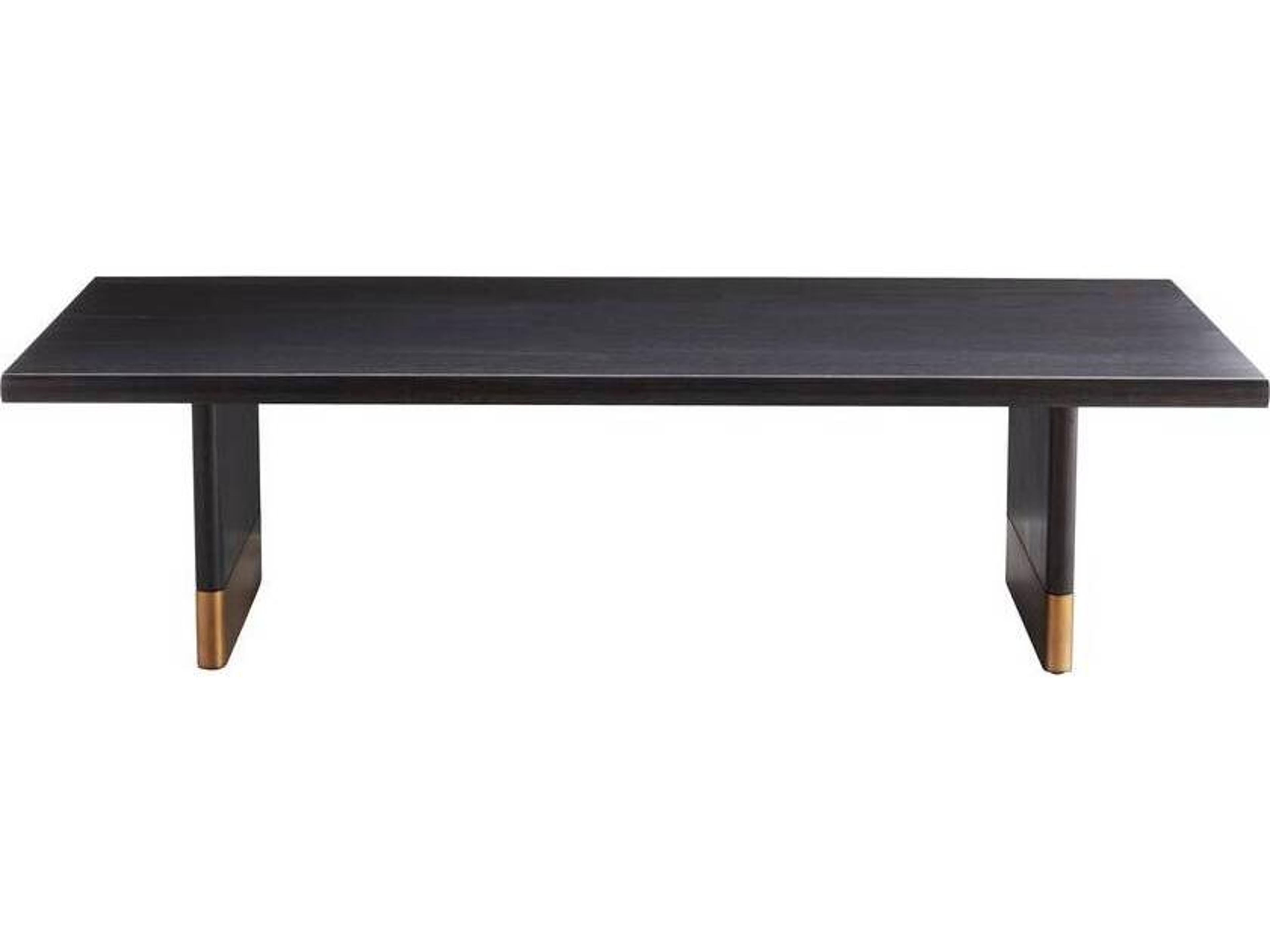 Arteriors Home Rectangular Wood Ebony Burnished Gold Leaf Lawson Coffee Table