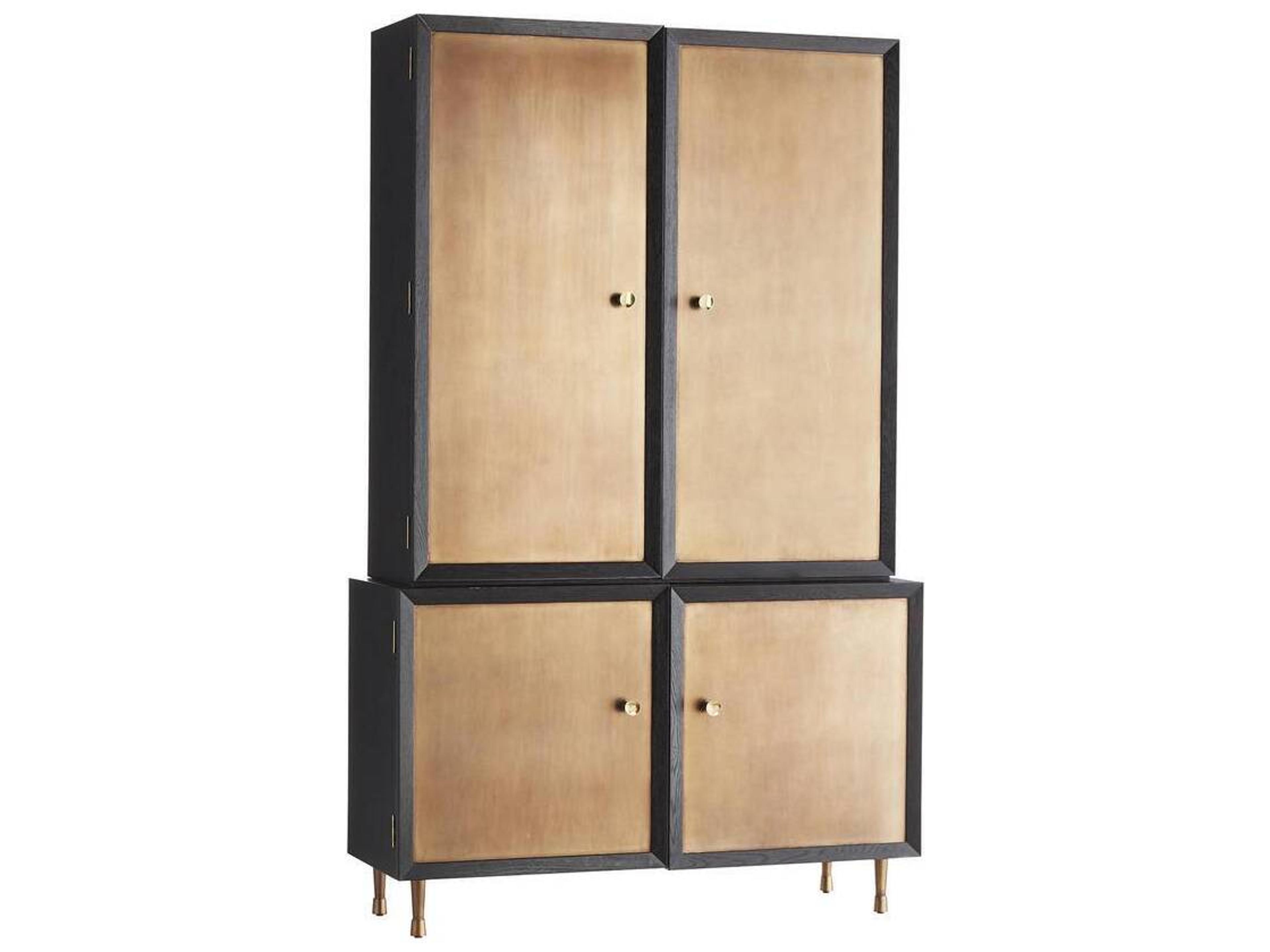 Arteriors Home Kilpatrick Burnished Gold Leaf Ebony Black Accent Chest