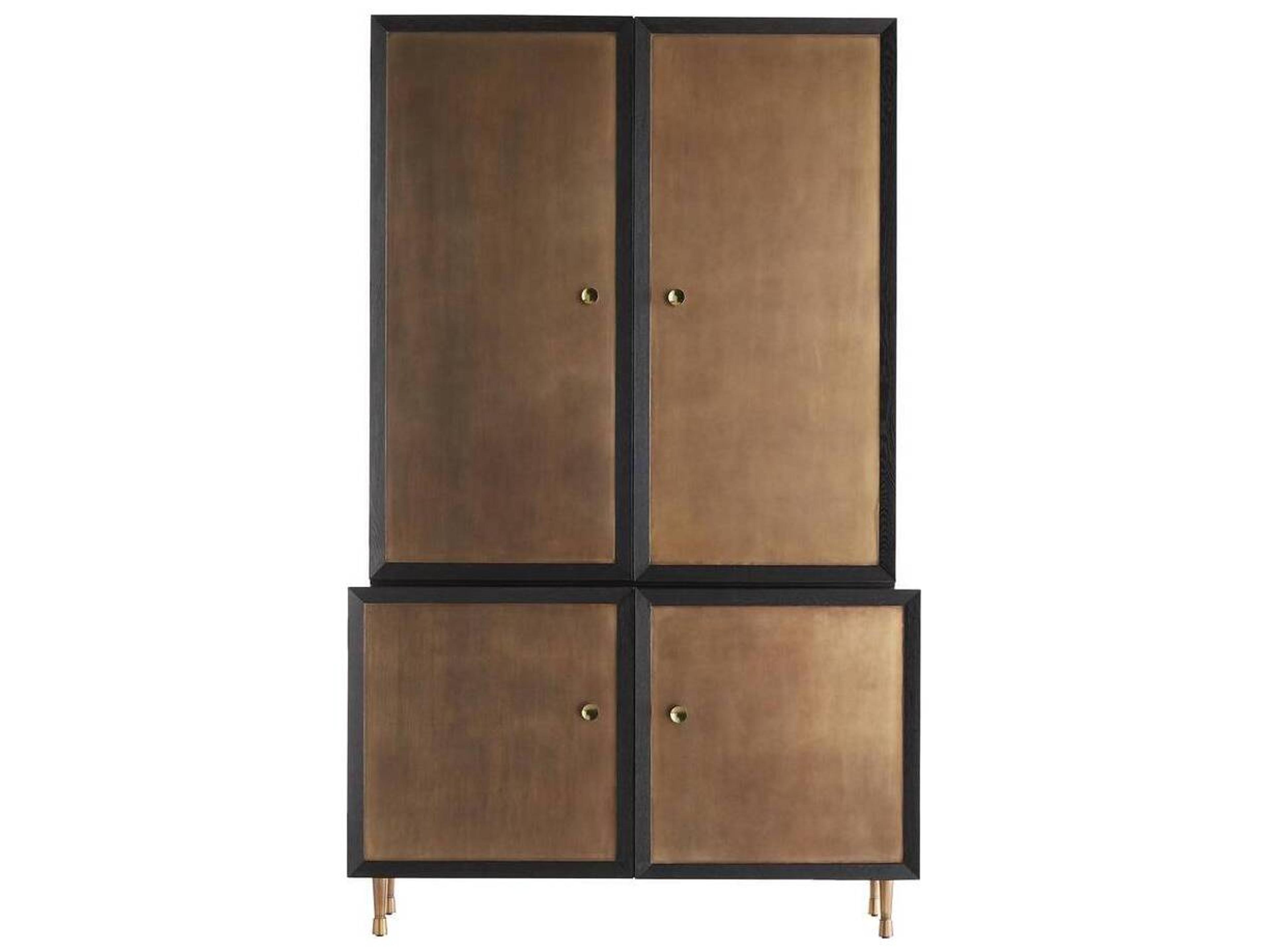 Arteriors Home Kilpatrick Burnished Gold Leaf Ebony Black Accent Chest