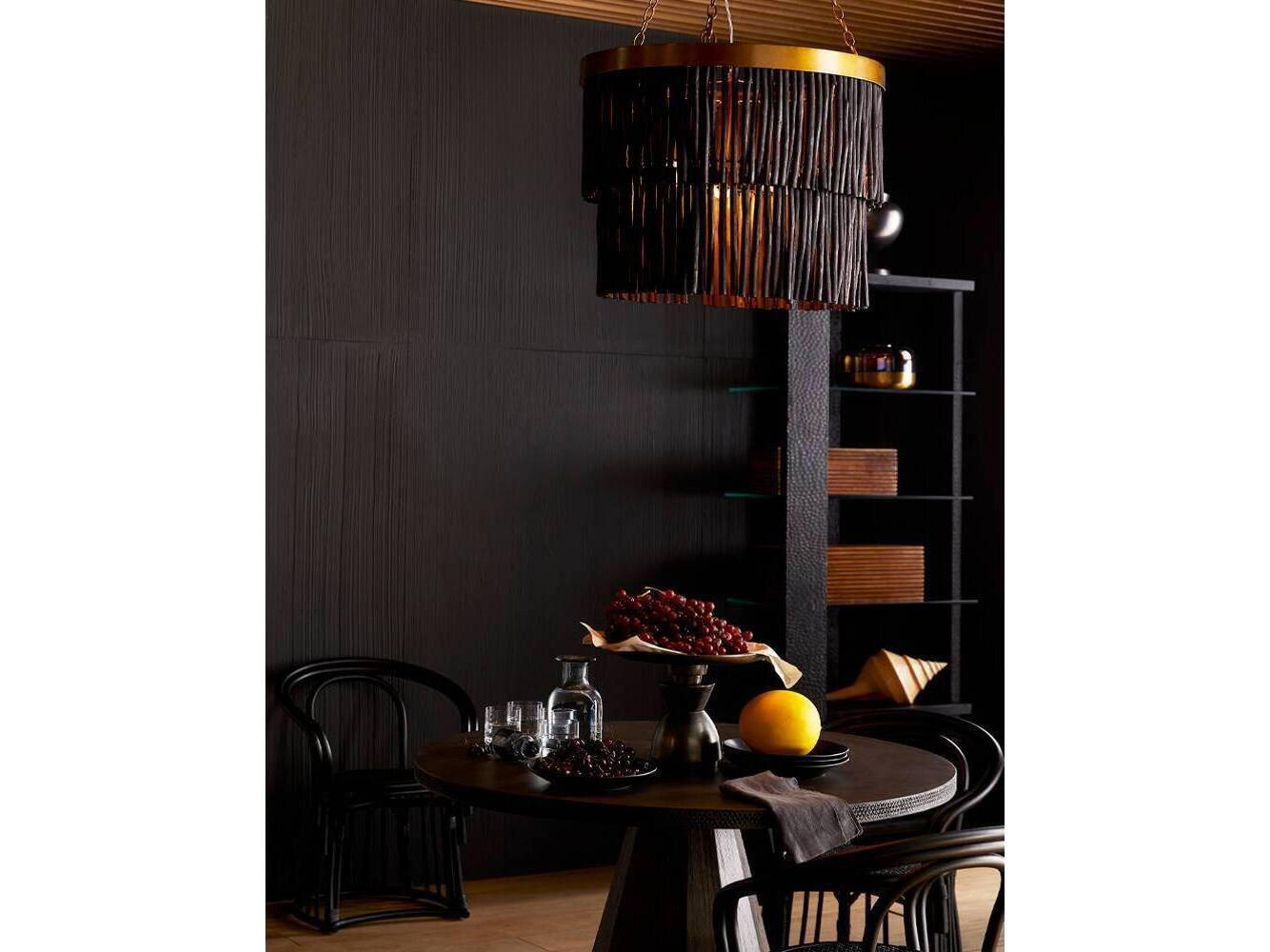 Arteriors Home Seren  Round Stone Dark Ash Gray Dining Table