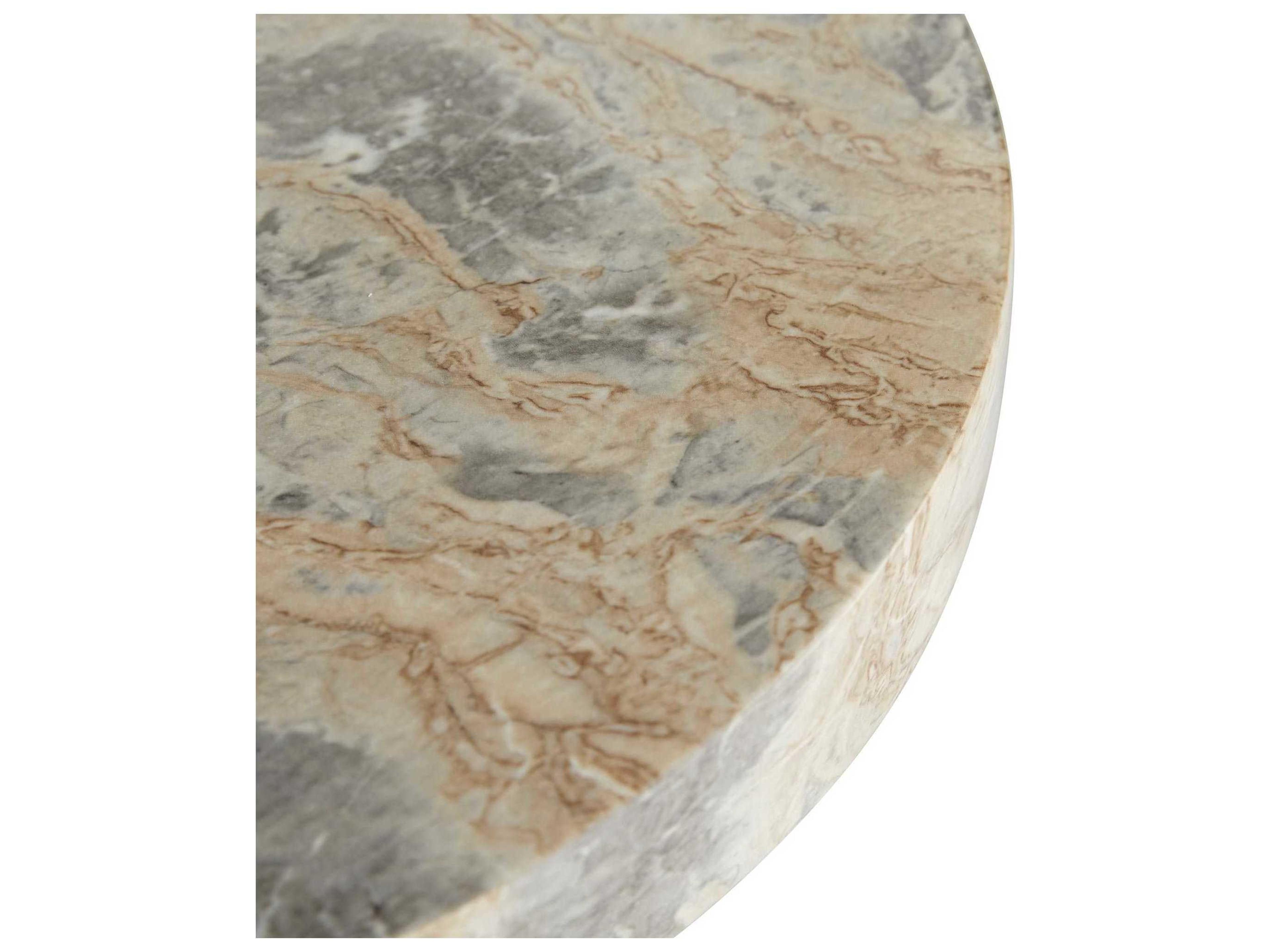 Arteriors Home Serafina Round Concrete Sahara Faux Marble End Table