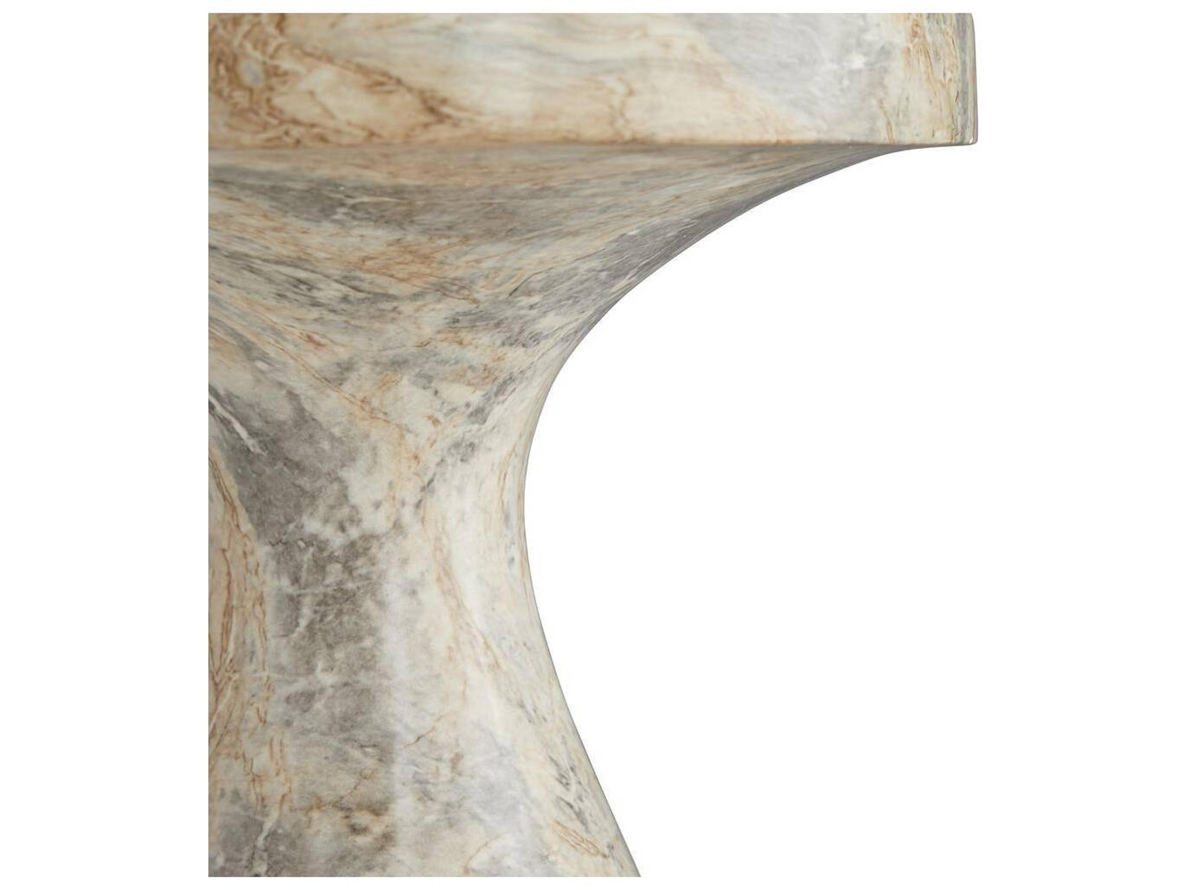 Arteriors Home Serafina Round Concrete Sahara Faux Marble End Table