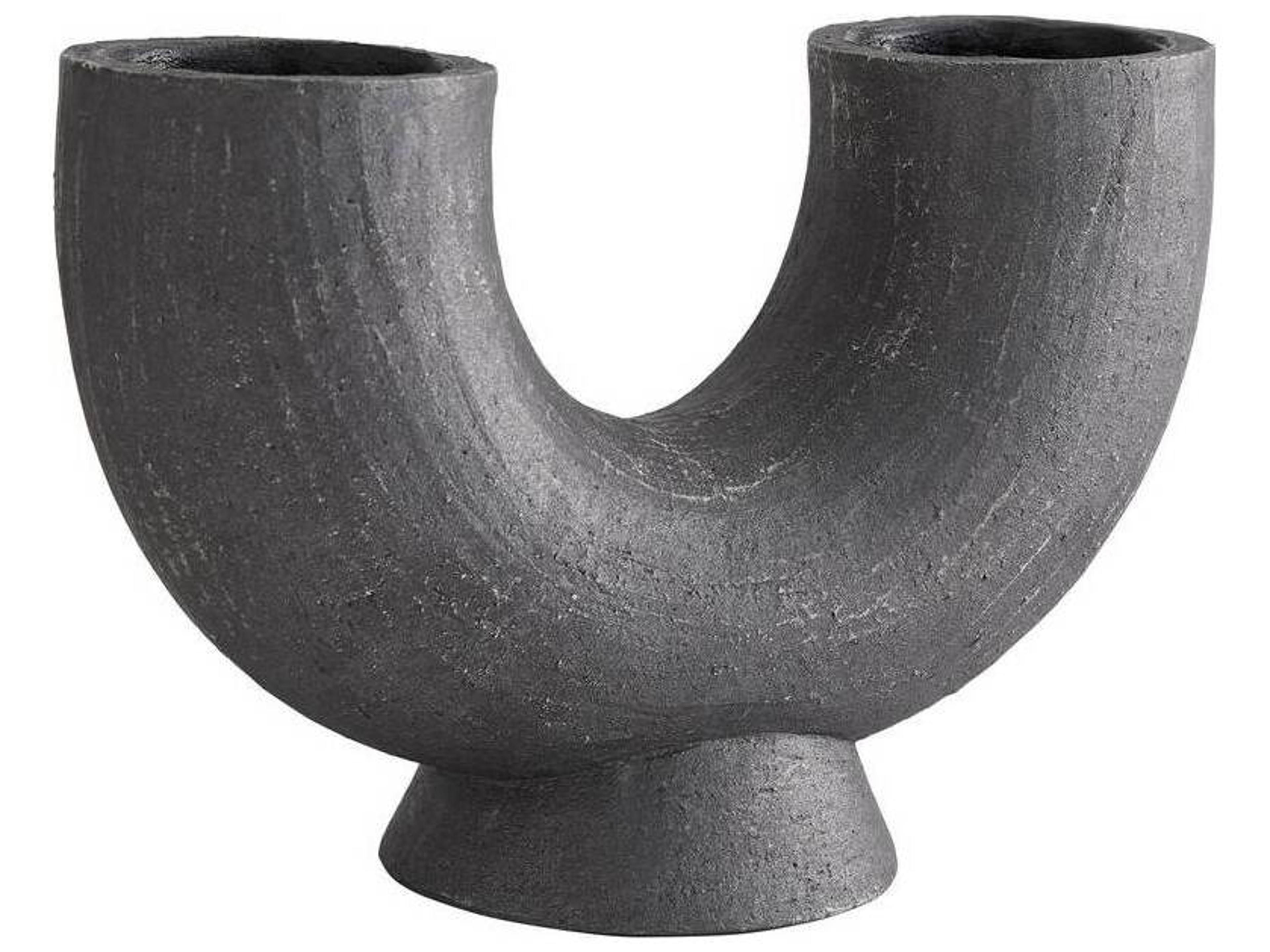Damien Sculpture Vase Matte Charcoal Terracotta
