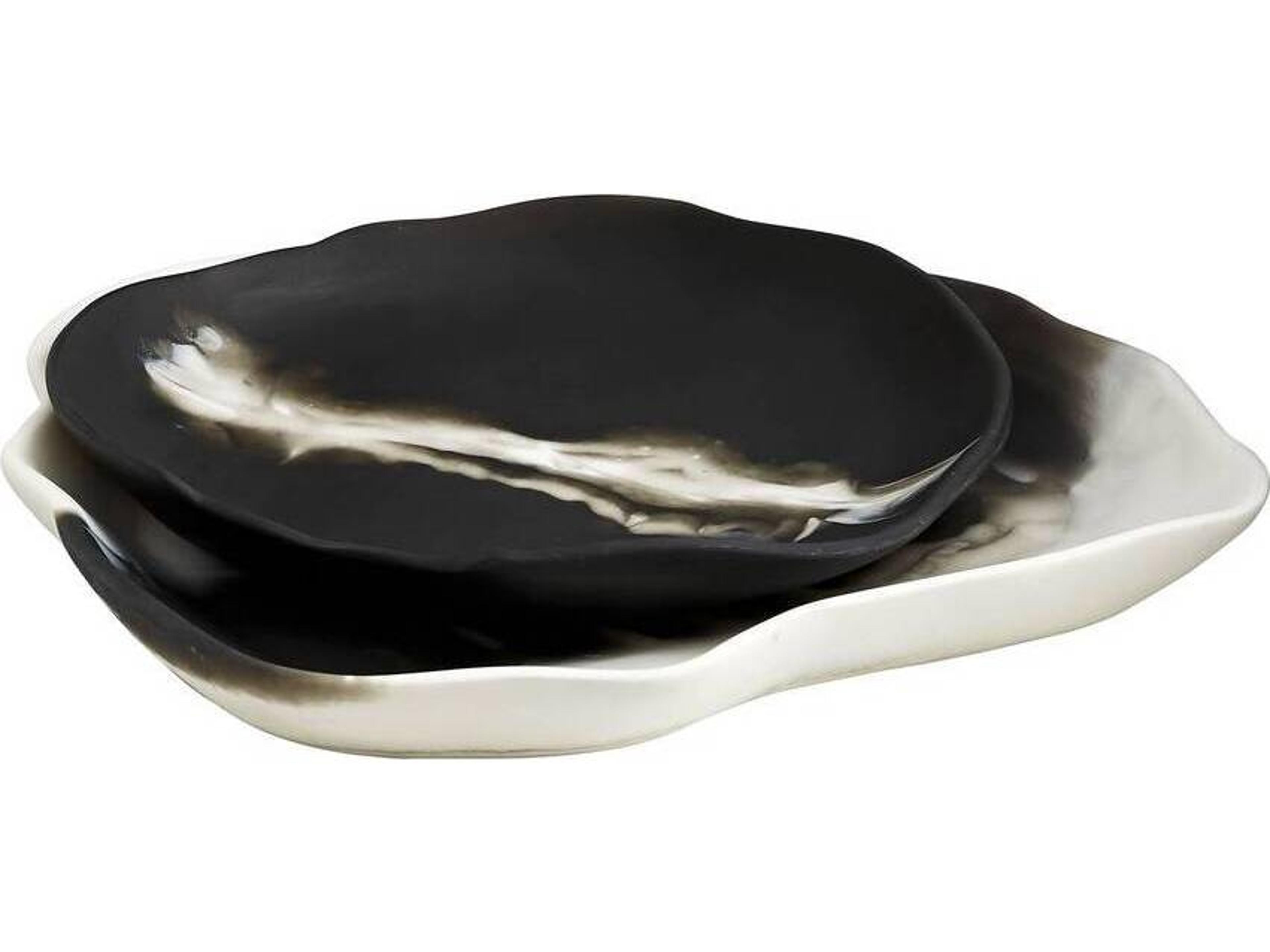 Arteriors Home Hollie Black White Serving Tray Set of 2