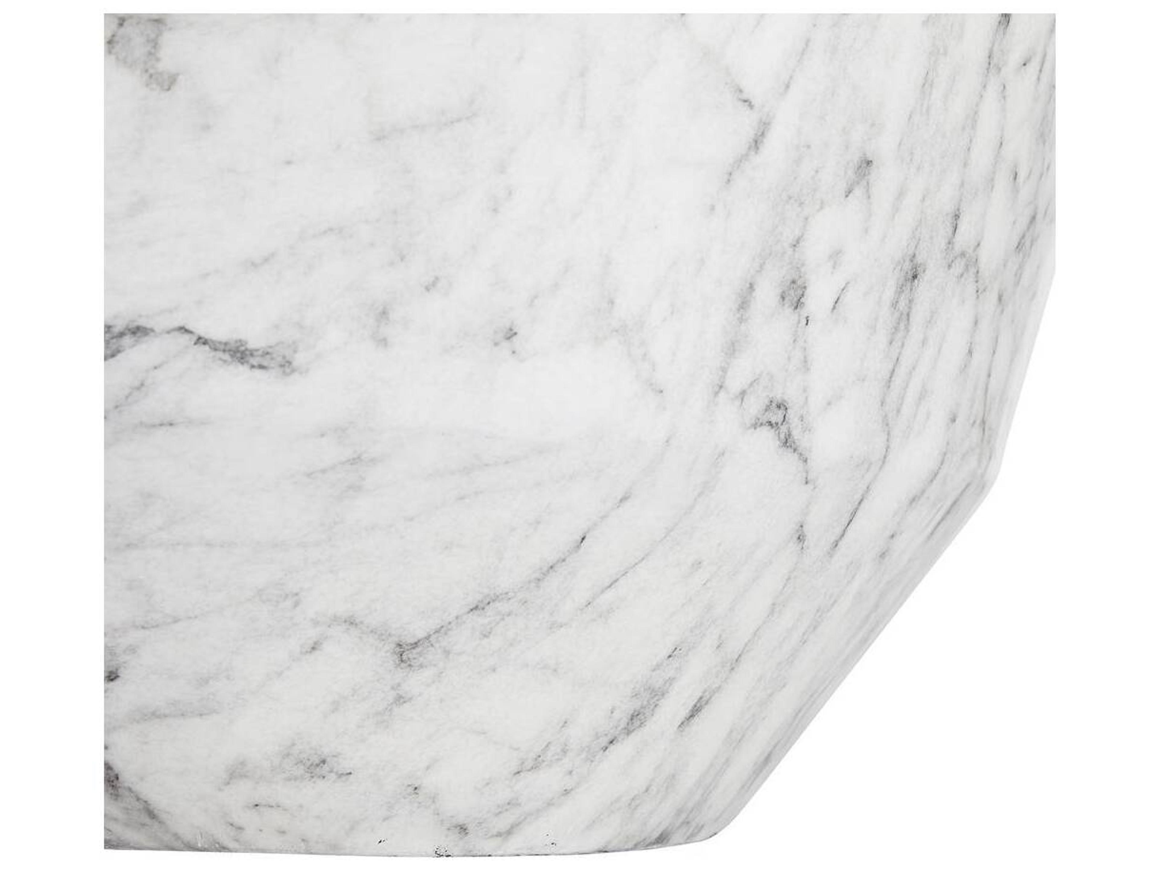 Arteriors Home Round White Faux Marble Godwin Coffee Table