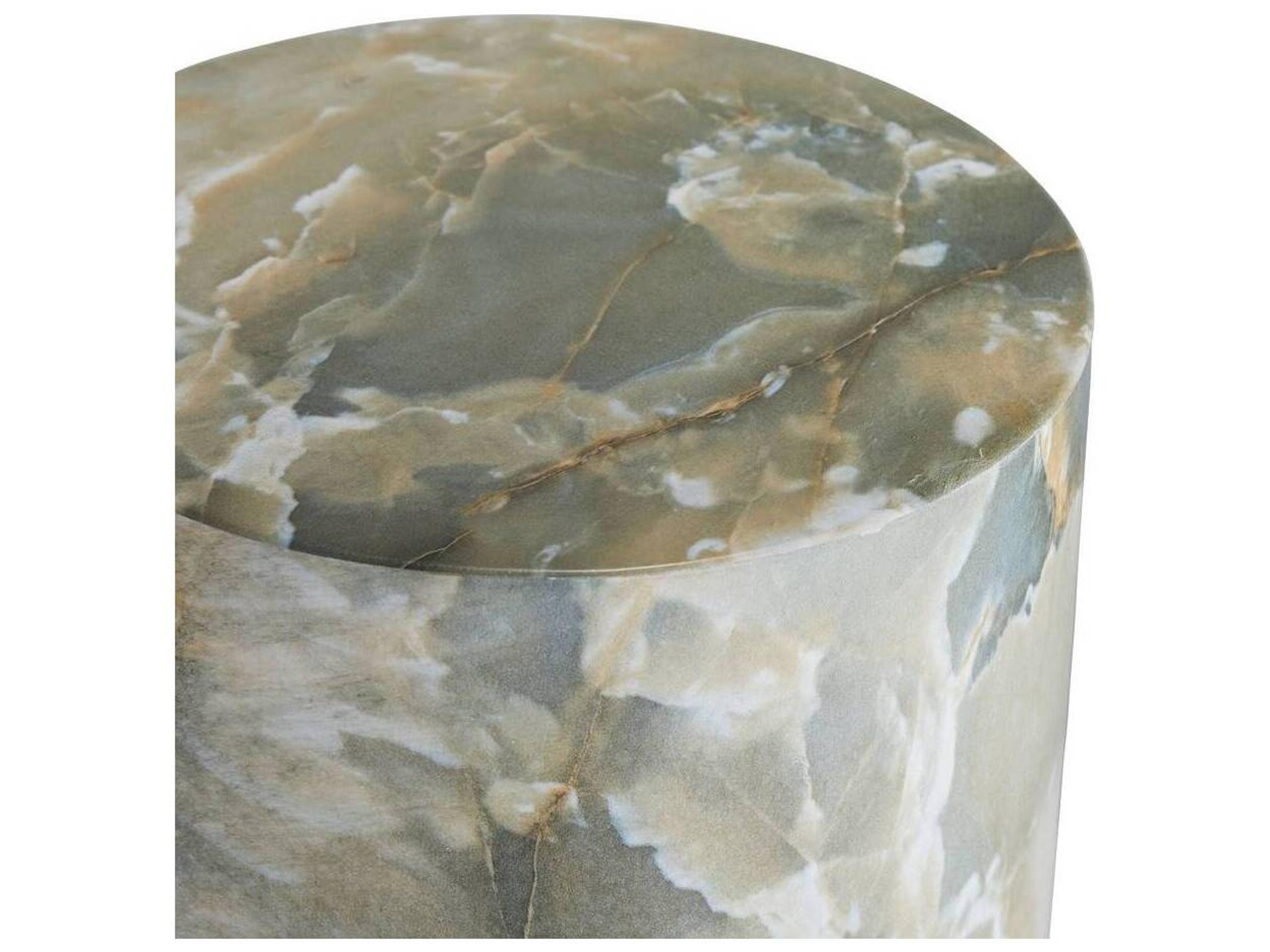 Arteriors Home Round Jade Faux Marble Herbie End Table
