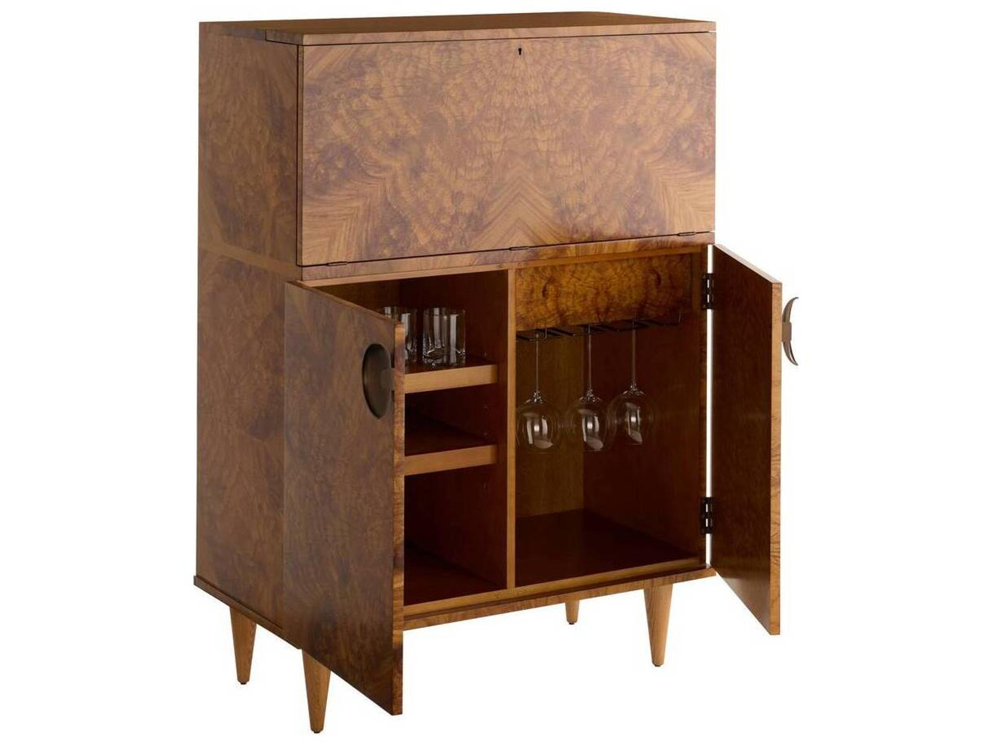 Arteriors Home Brown Toffee Burl Manhattan Bar Cabinet