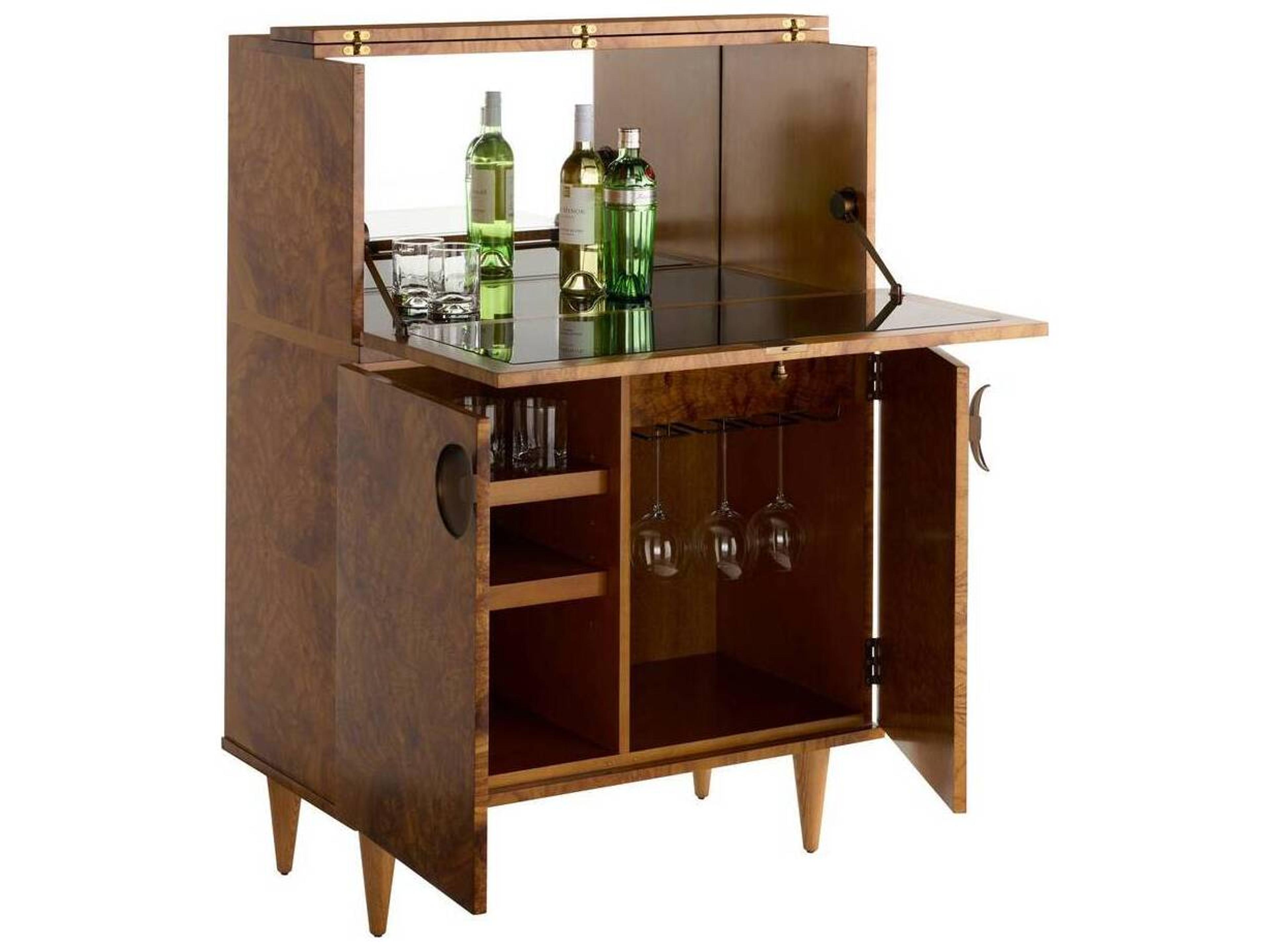 Arteriors Home Brown Toffee Burl Manhattan Bar Cabinet