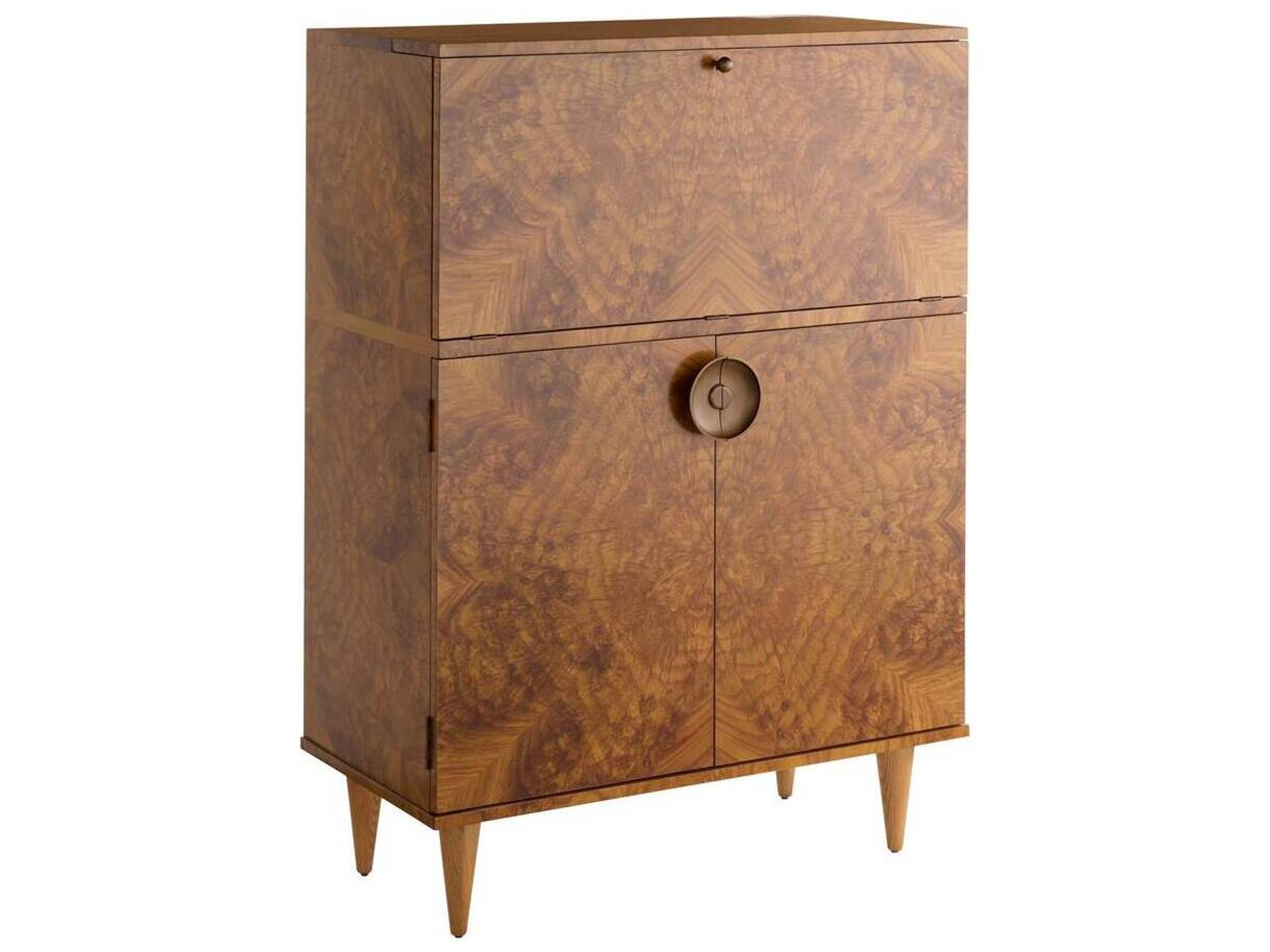 Arteriors Home Brown Toffee Burl Manhattan Bar Cabinet
