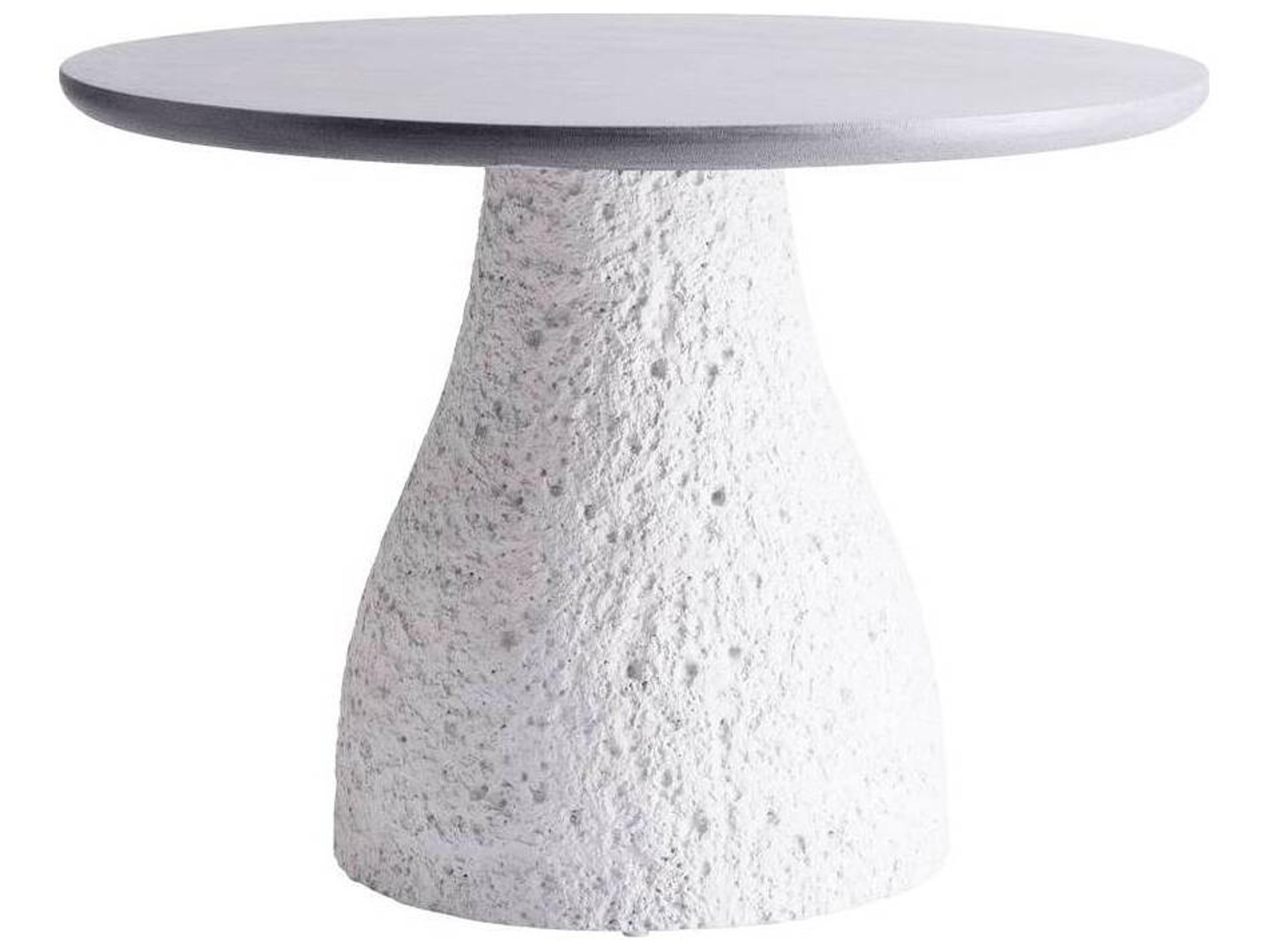 Ogden Round Stone End Table White
