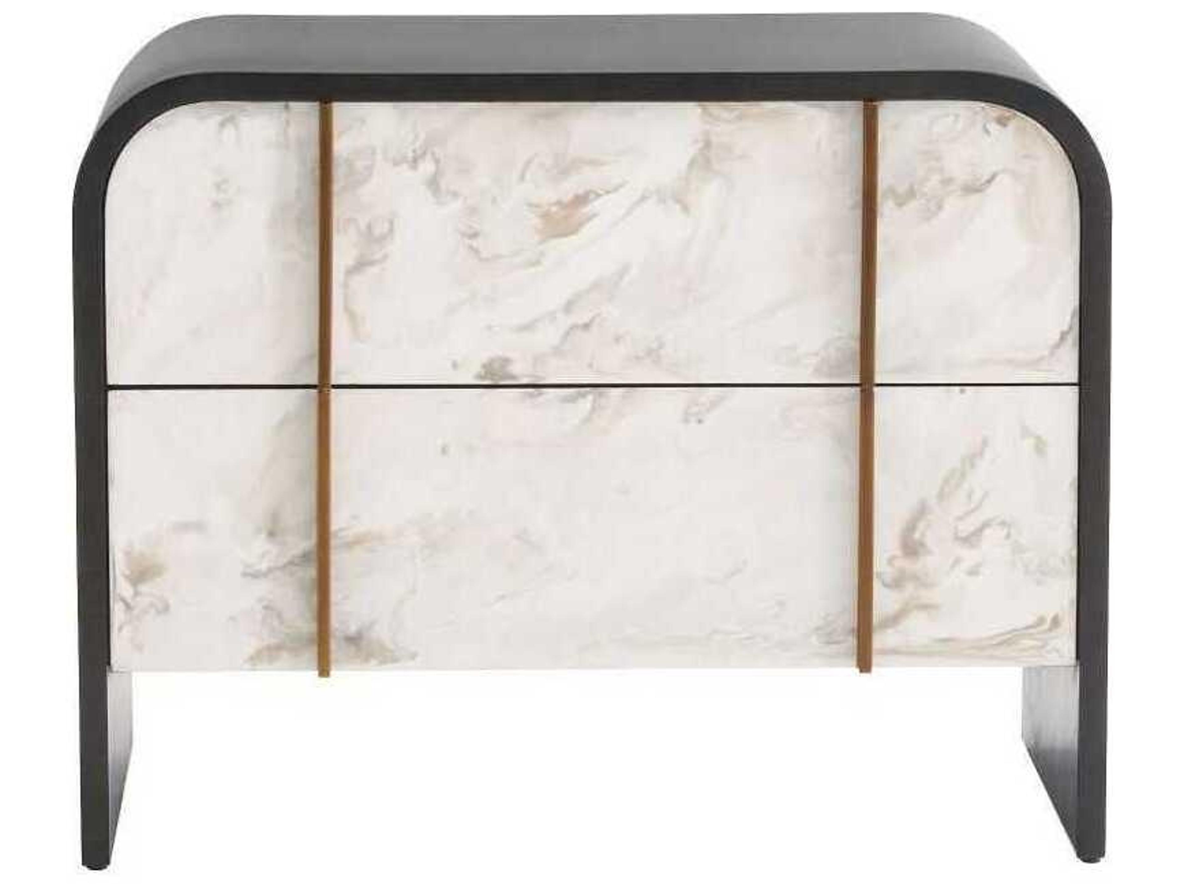 Moira Side Table Ebony Oak Faux Marble