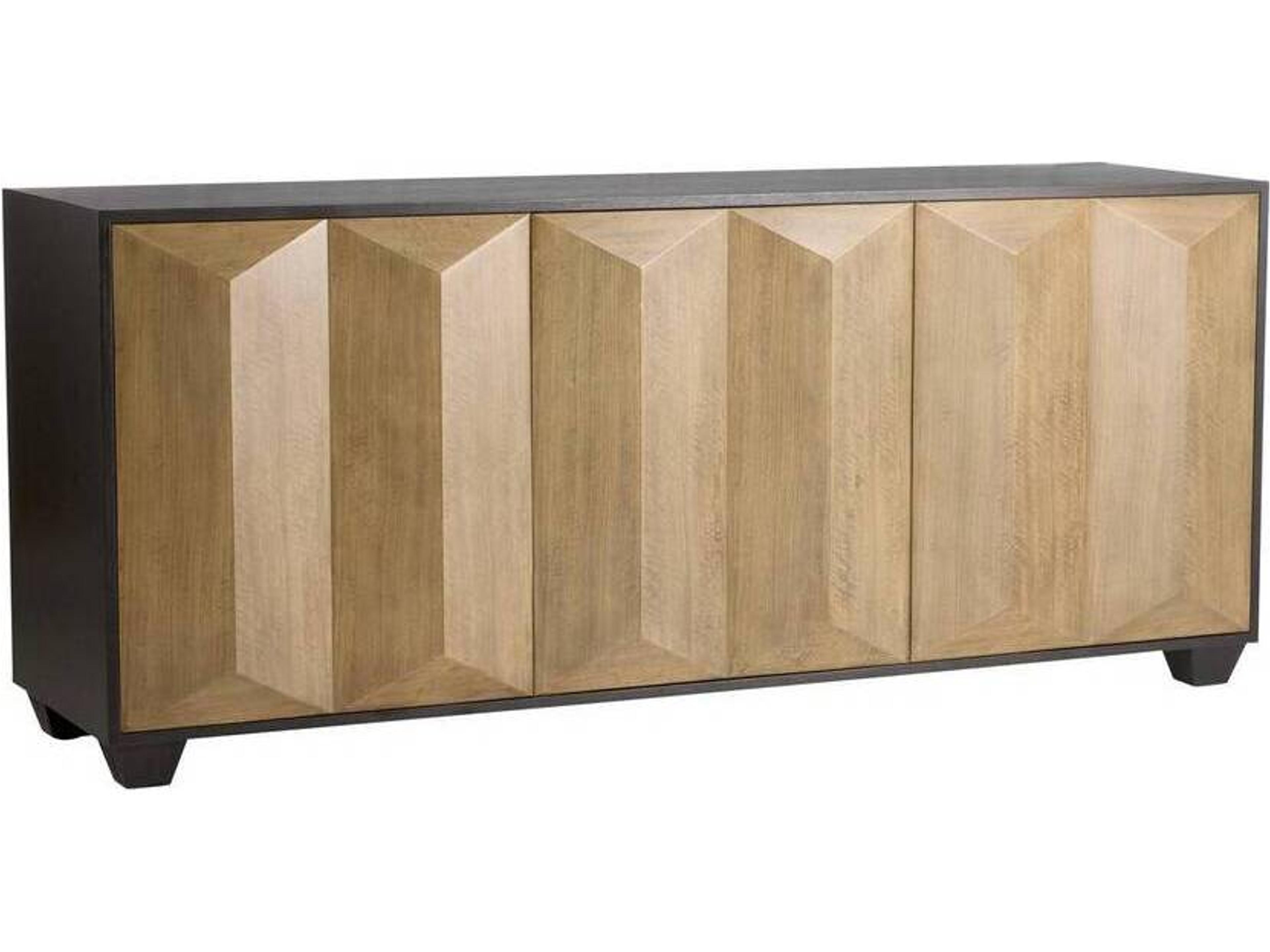 Sapphire Credenza Chamois Gray Ebony Oak Veneer