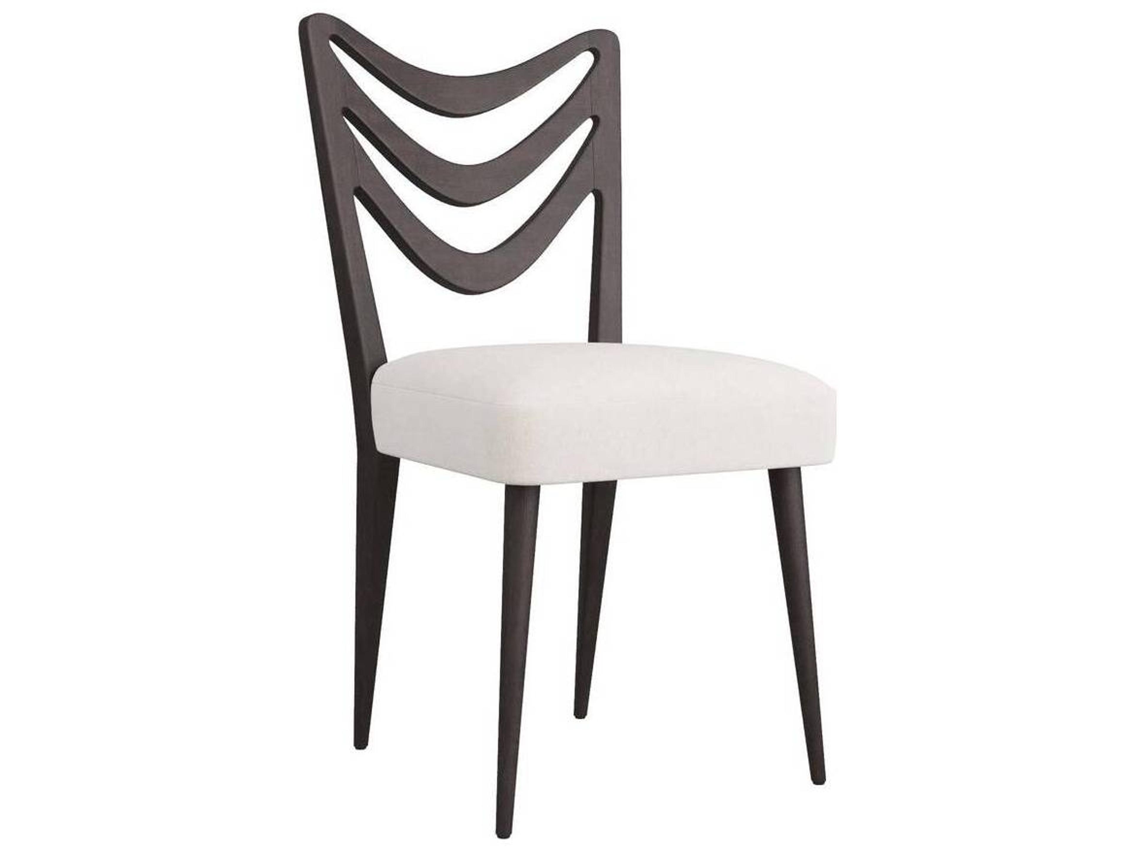 Arteriors Home Sutton Mahogany Wood Ebony Upholstered Armless Dining Chair