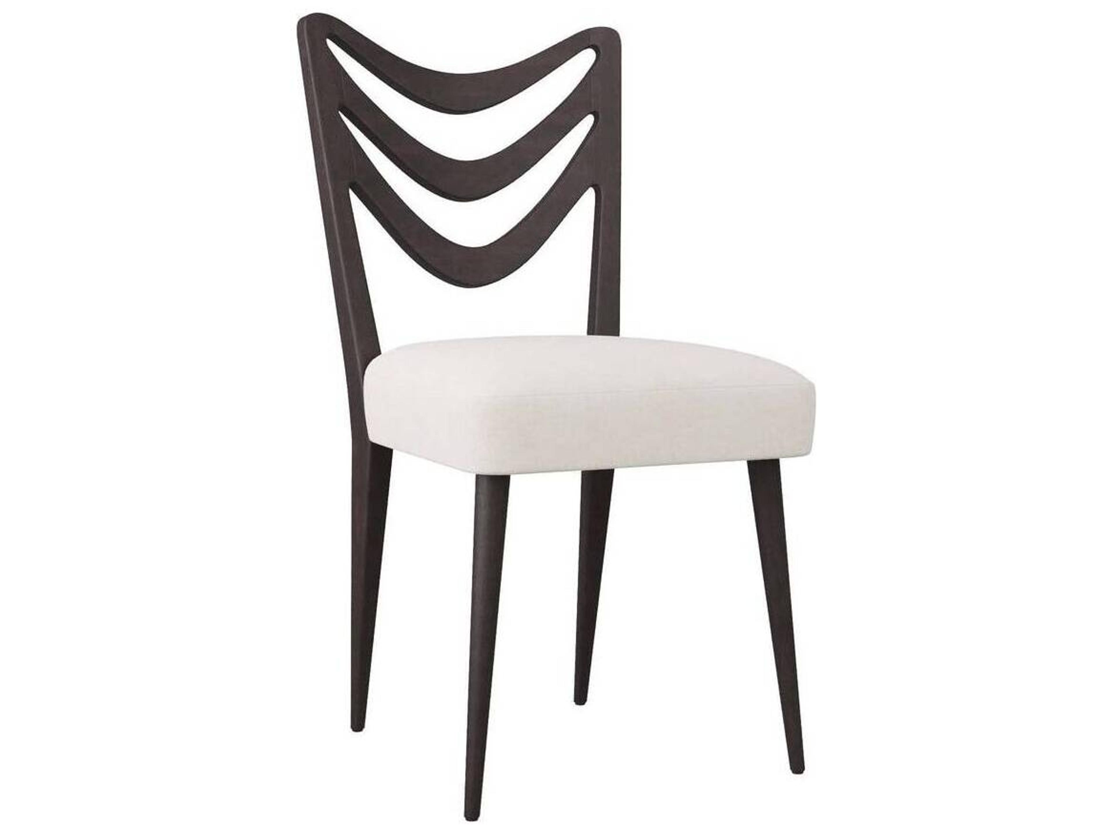 Arteriors Home Sutton Mahogany Wood Ebony Upholstered Armless Dining Chair