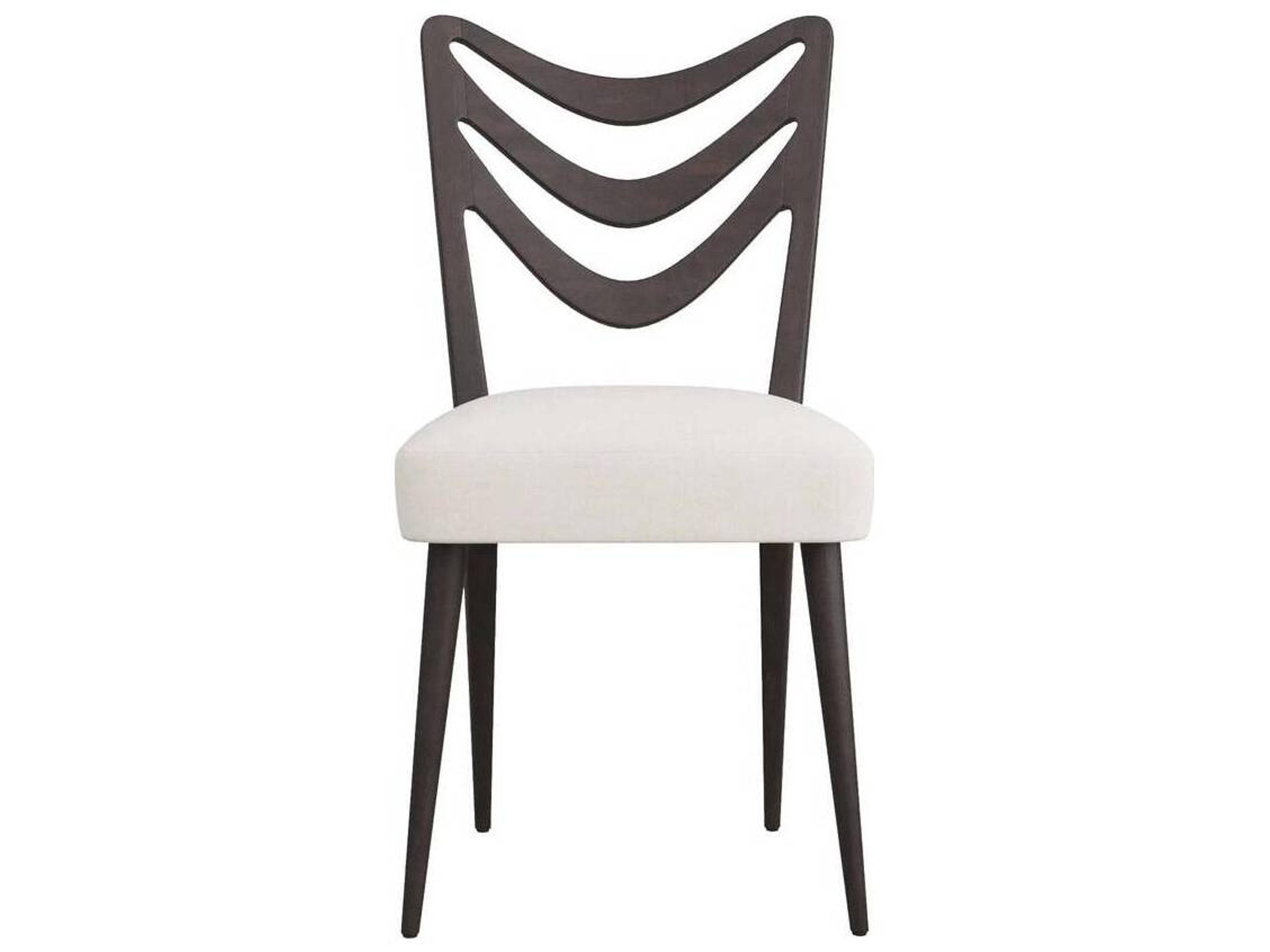 Arteriors Home Sutton Mahogany Wood Ebony Upholstered Armless Dining Chair