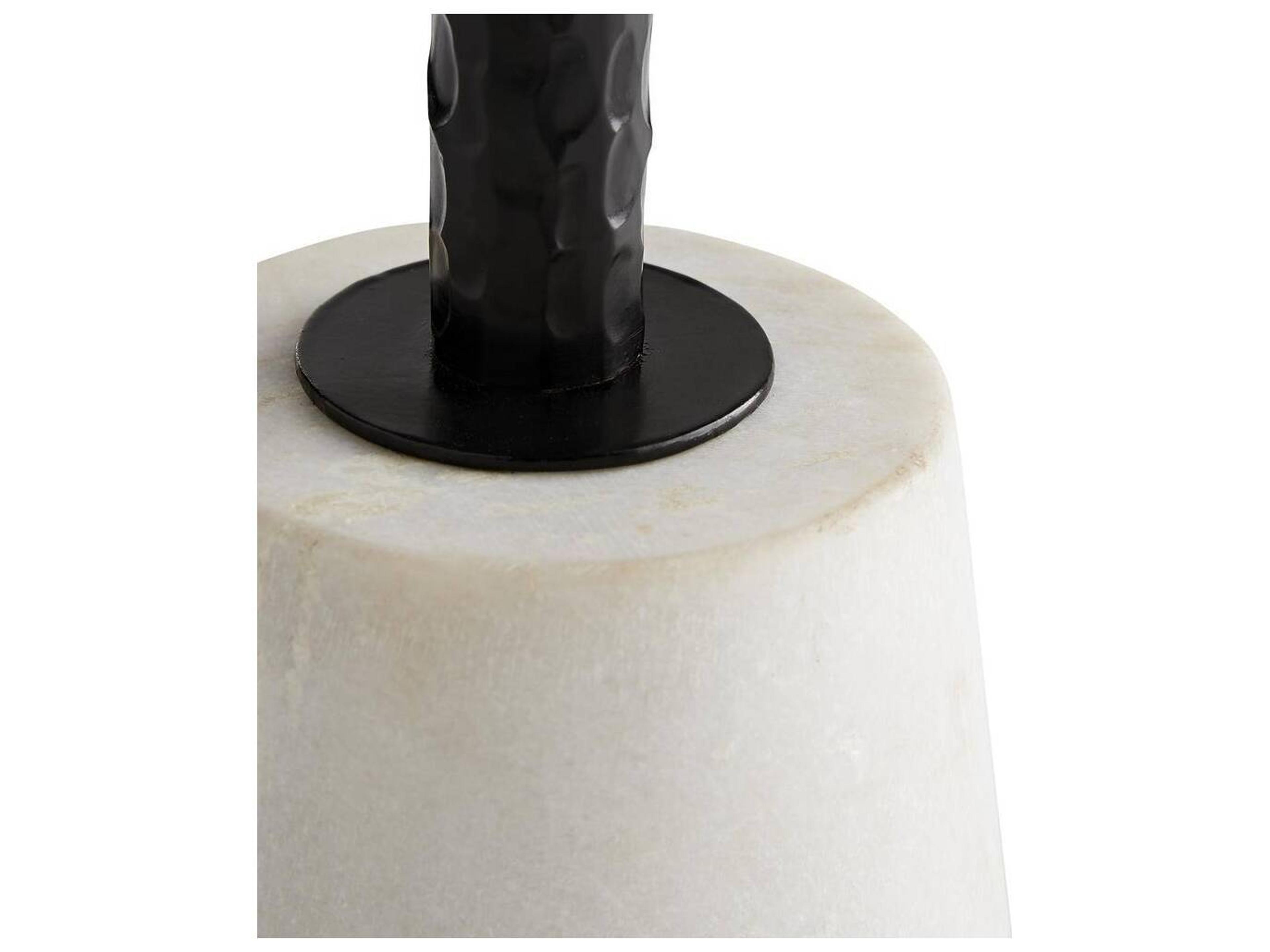 Arteriors Home Celeste White Black Round Marble Bar Table