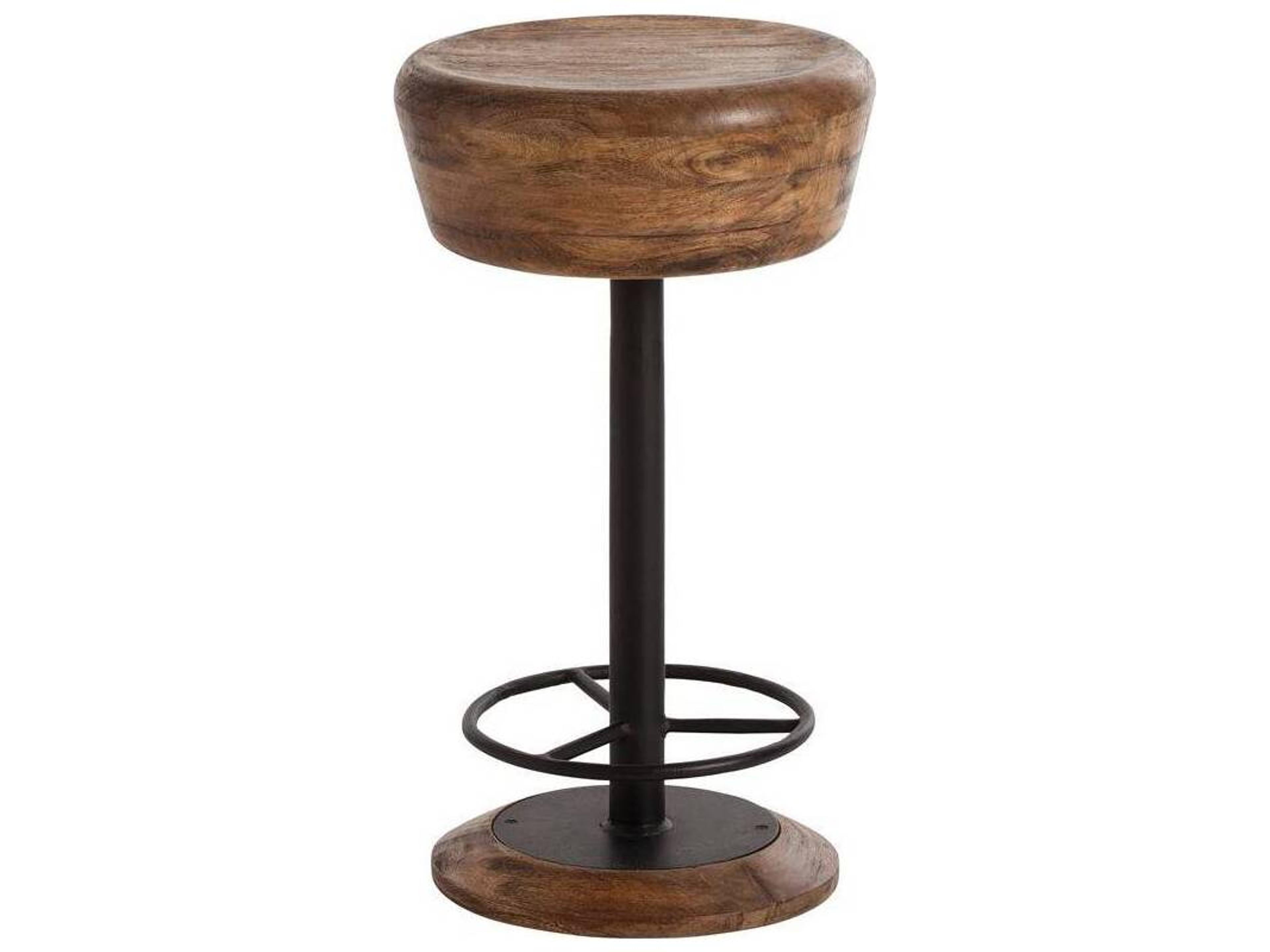 Arteriors Home Caymus Natural Waxed Wood Iron Swivel Mango Counter Stool