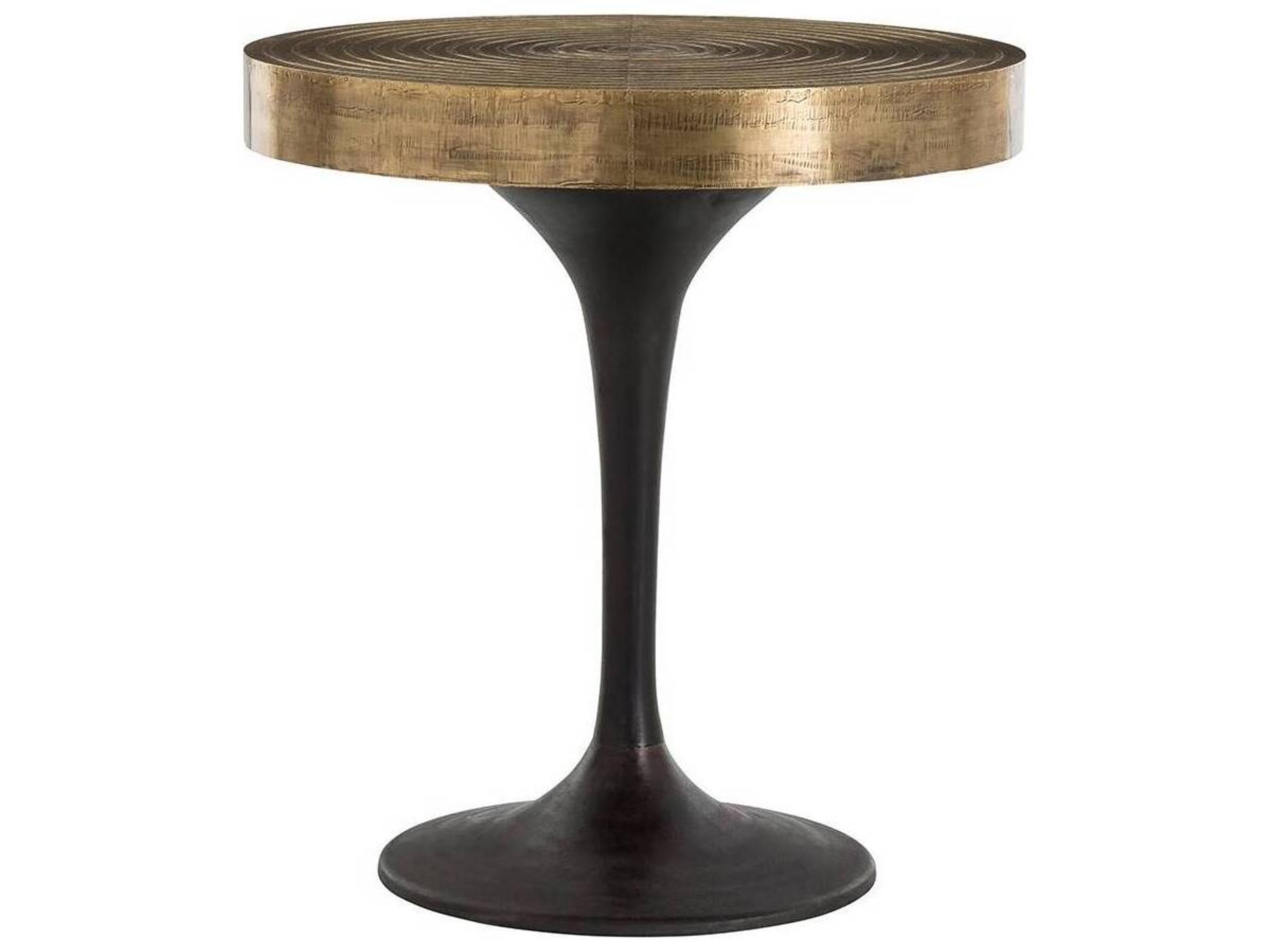 Daryl Round Antique Brass Side Table