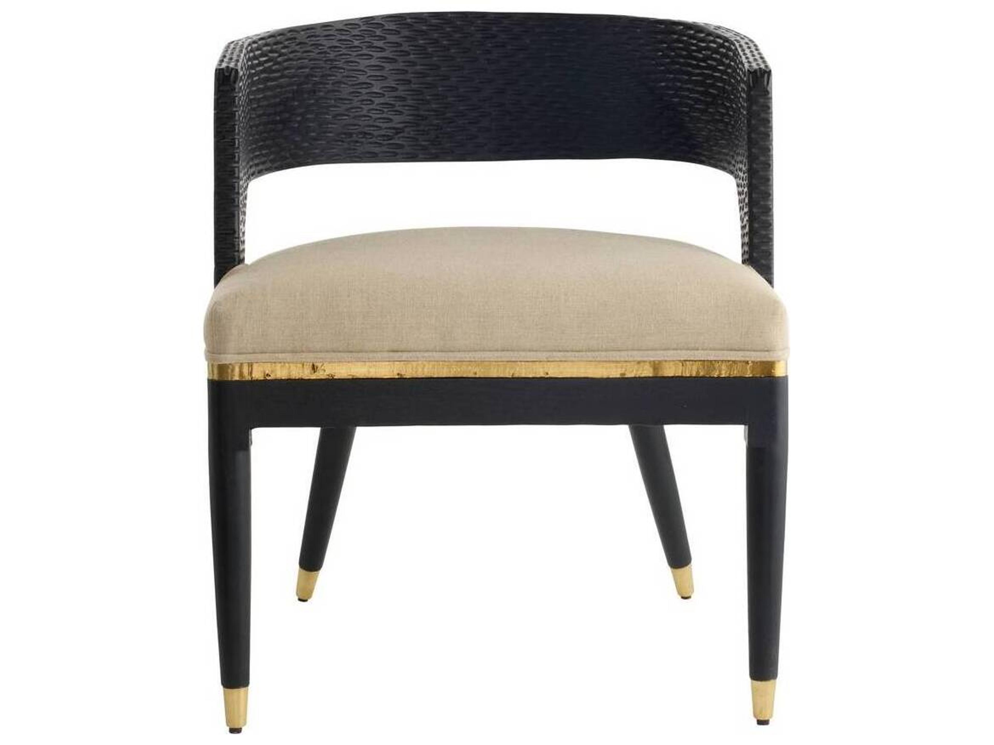 Swanson Dining Chair Ebony Mango Wood Natural Linen