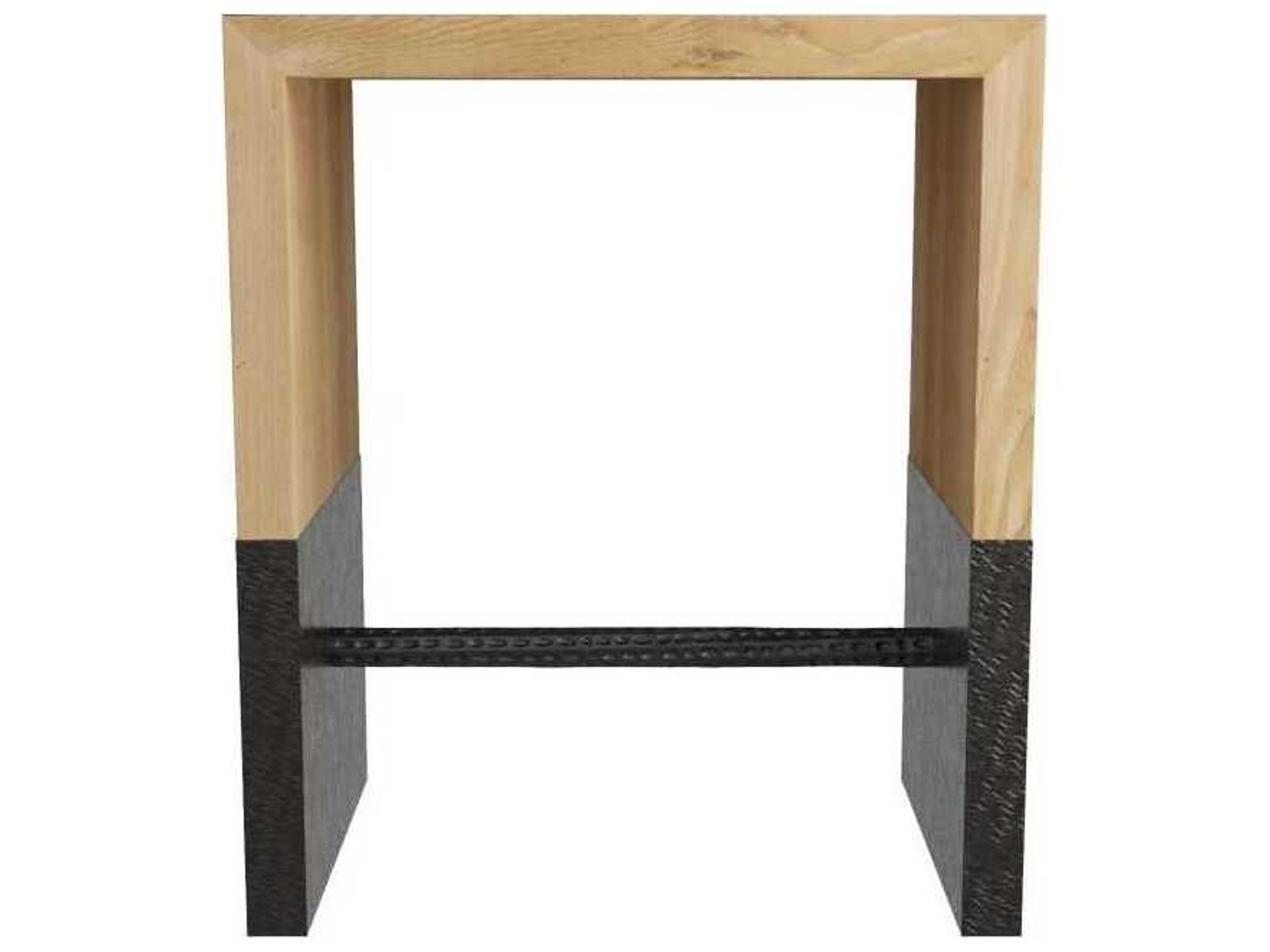 Arteriors Lyle End Table Blonde Oak and Brass Modern Accent Table