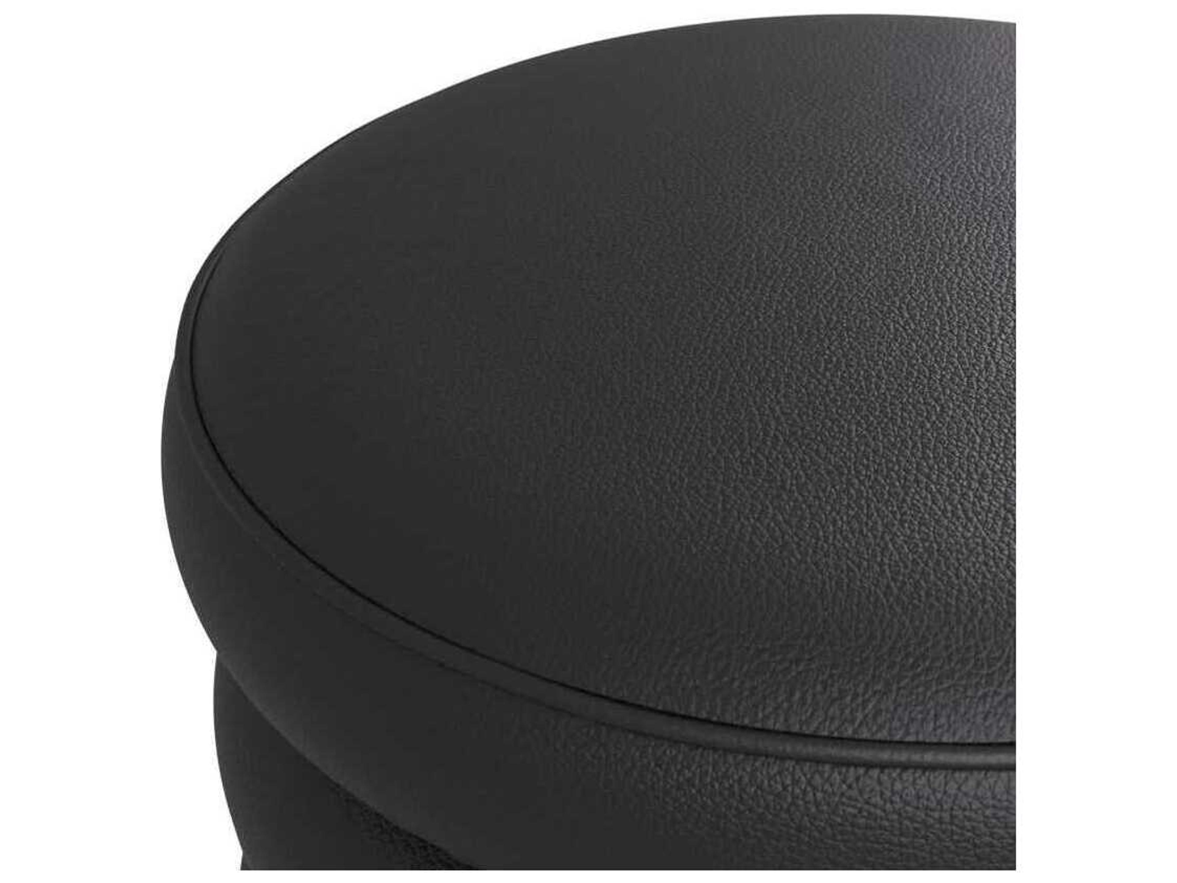 Arteriors Home Rollo Black Leather Ottoman