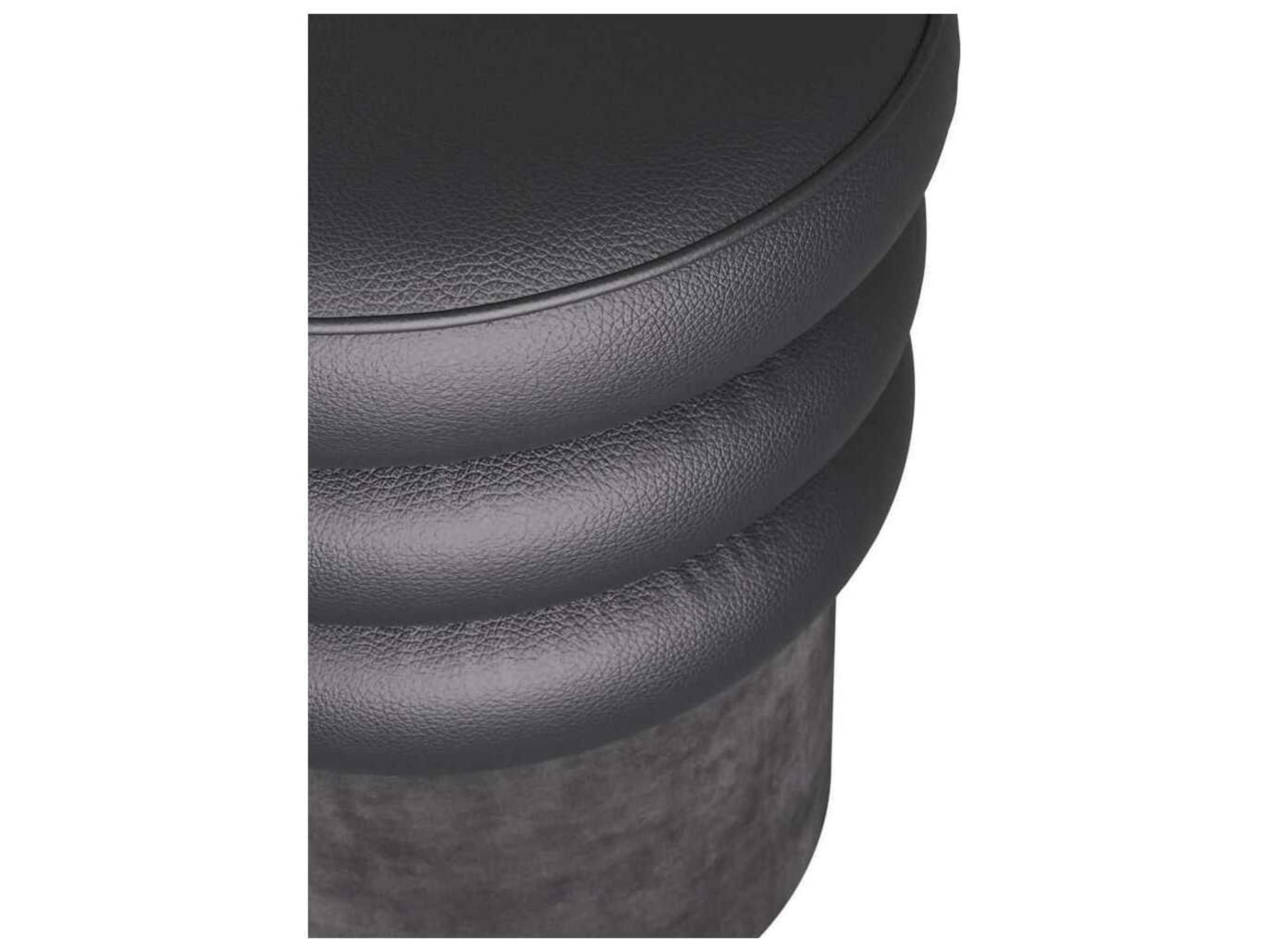 Arteriors Home Rollo Black Leather Ottoman