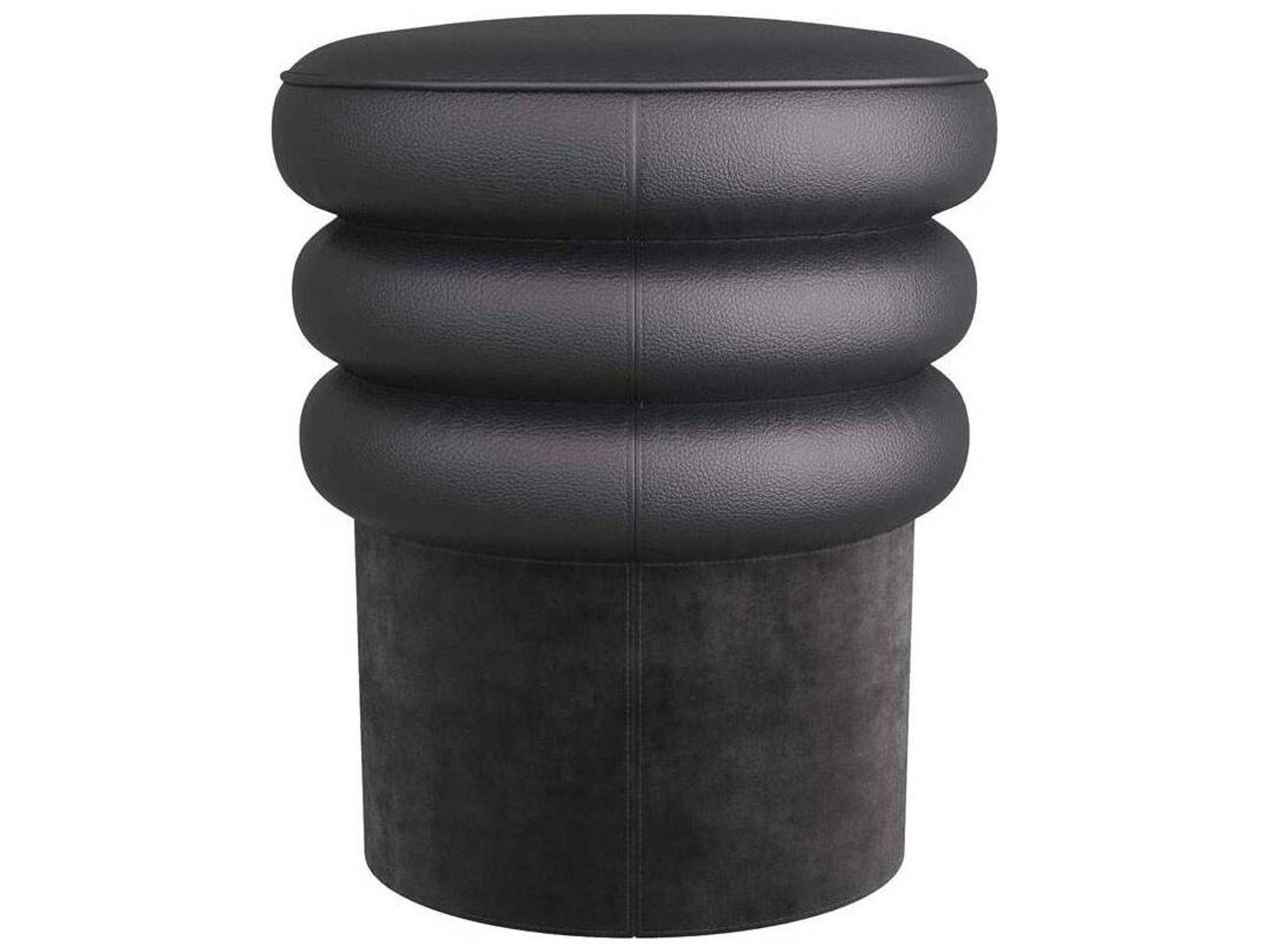 Rollo Leather Ottoman Modern Tufted