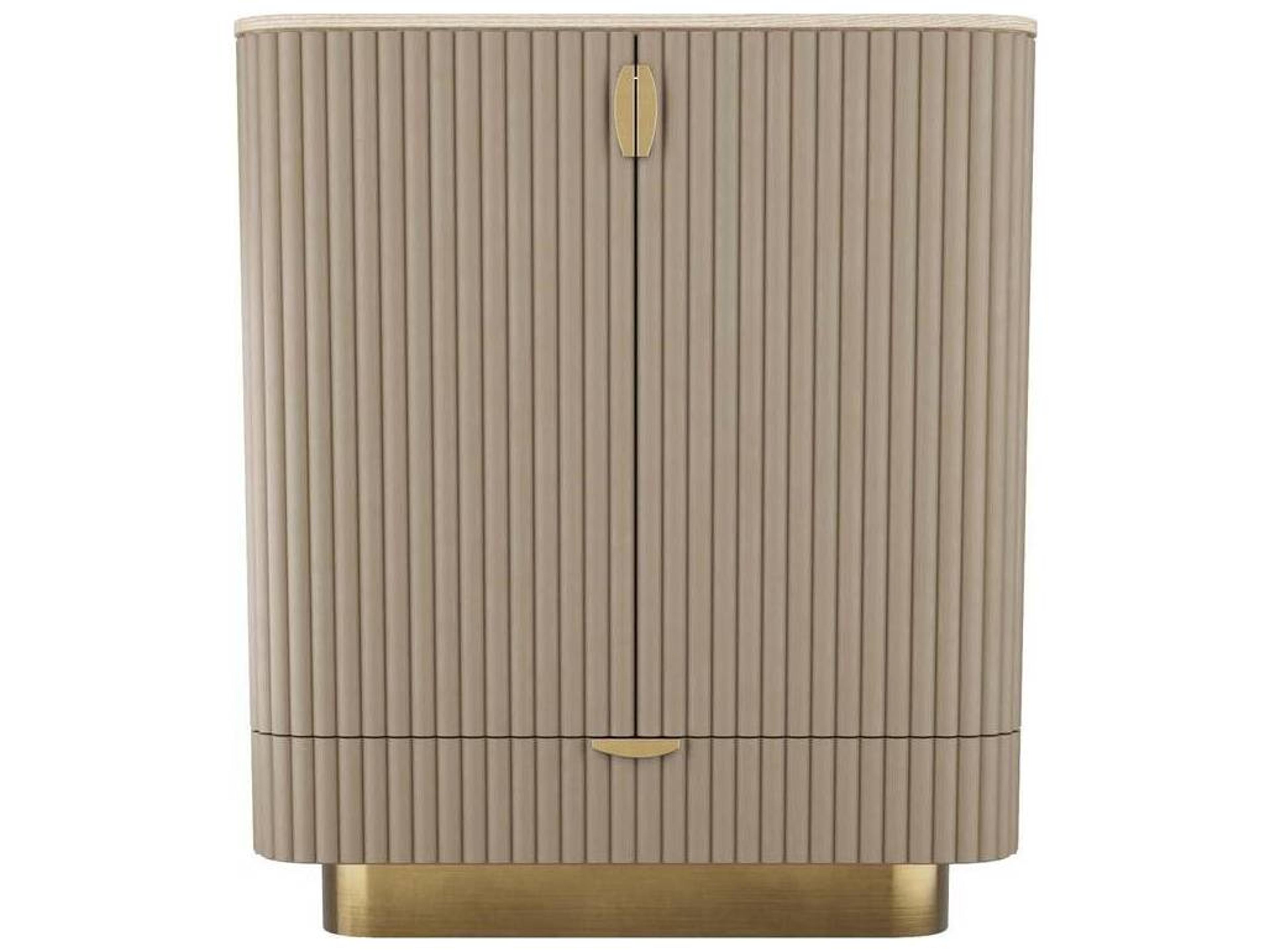 Arteriors Home Pontevera Beige Oak Wood Morel Bar Cabinet