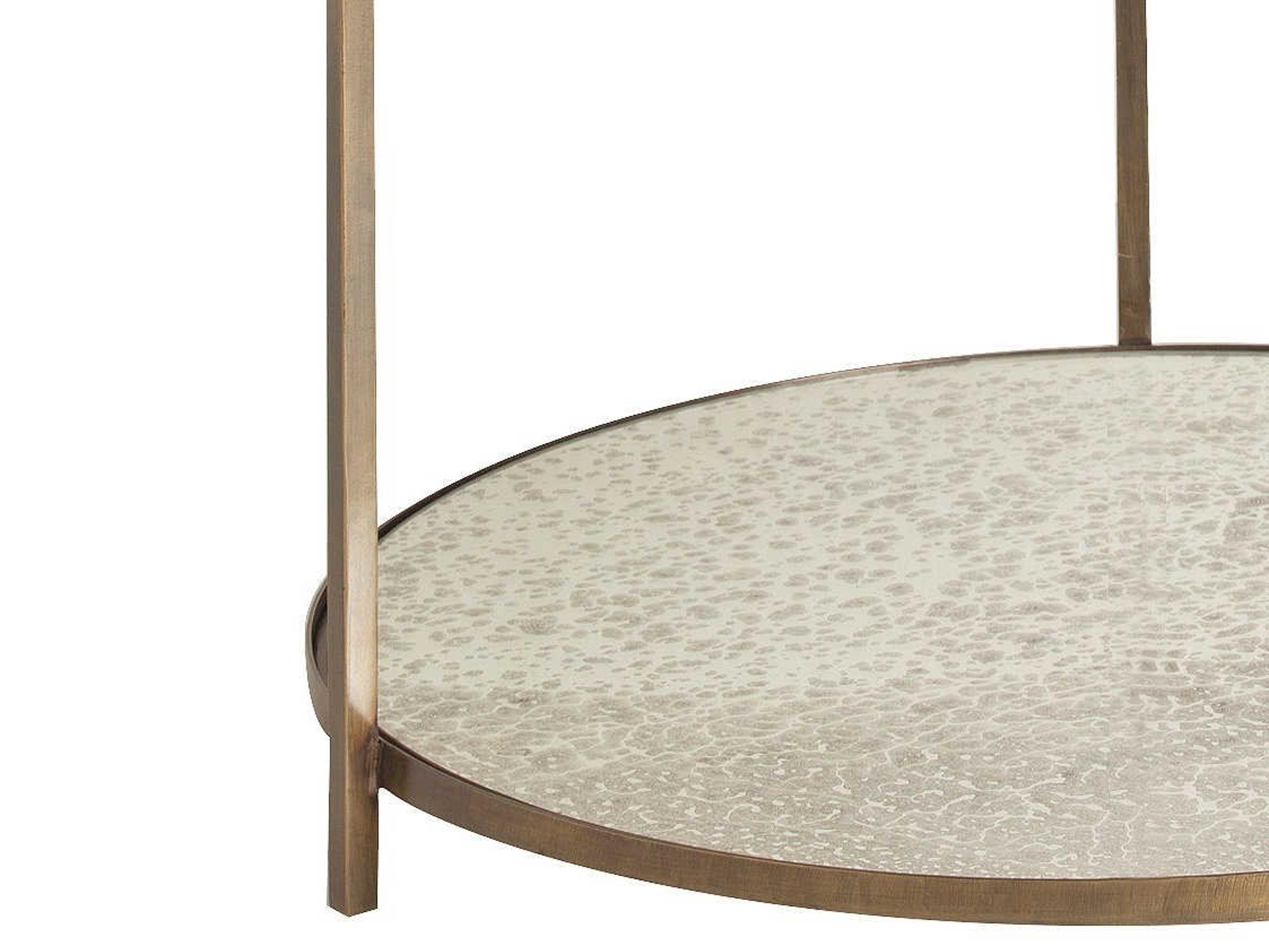 Arteriors Home Percy  Round Antique Mirror Brass End Table