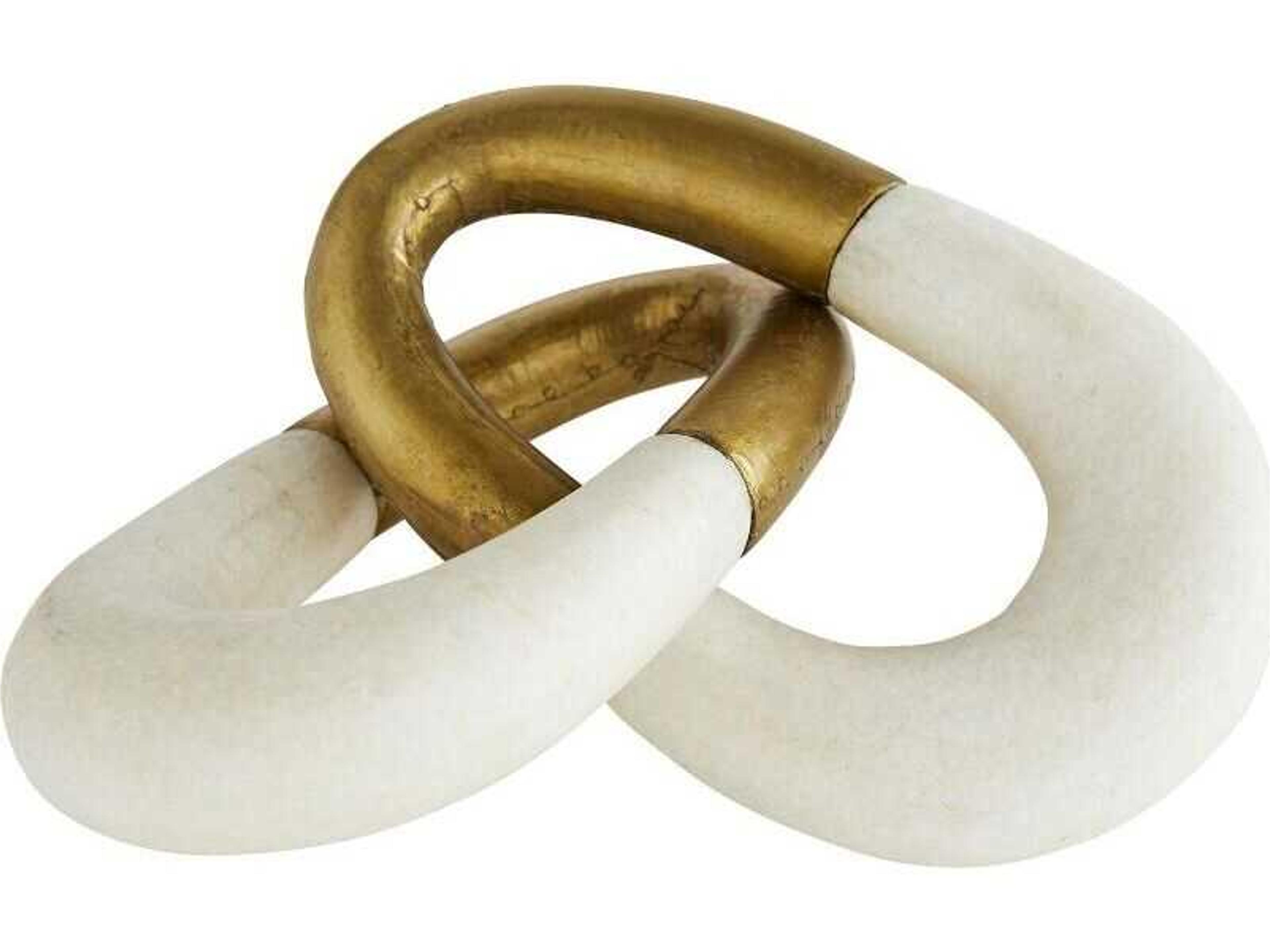 Terra Sculpture Ivory Ricestone Antique Brass