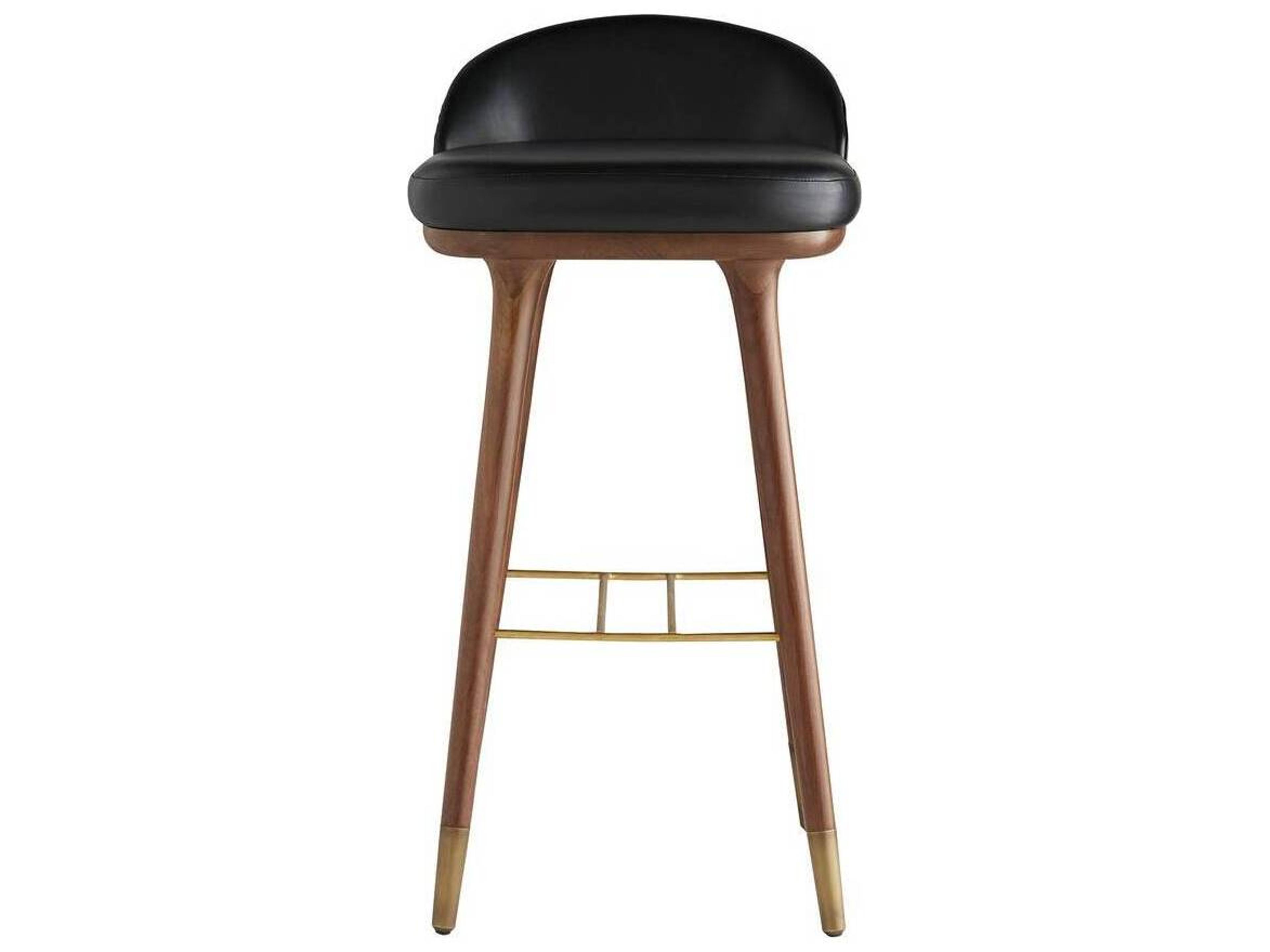 Arteriors Home Walsh Black Walnut Leather Bar Stool