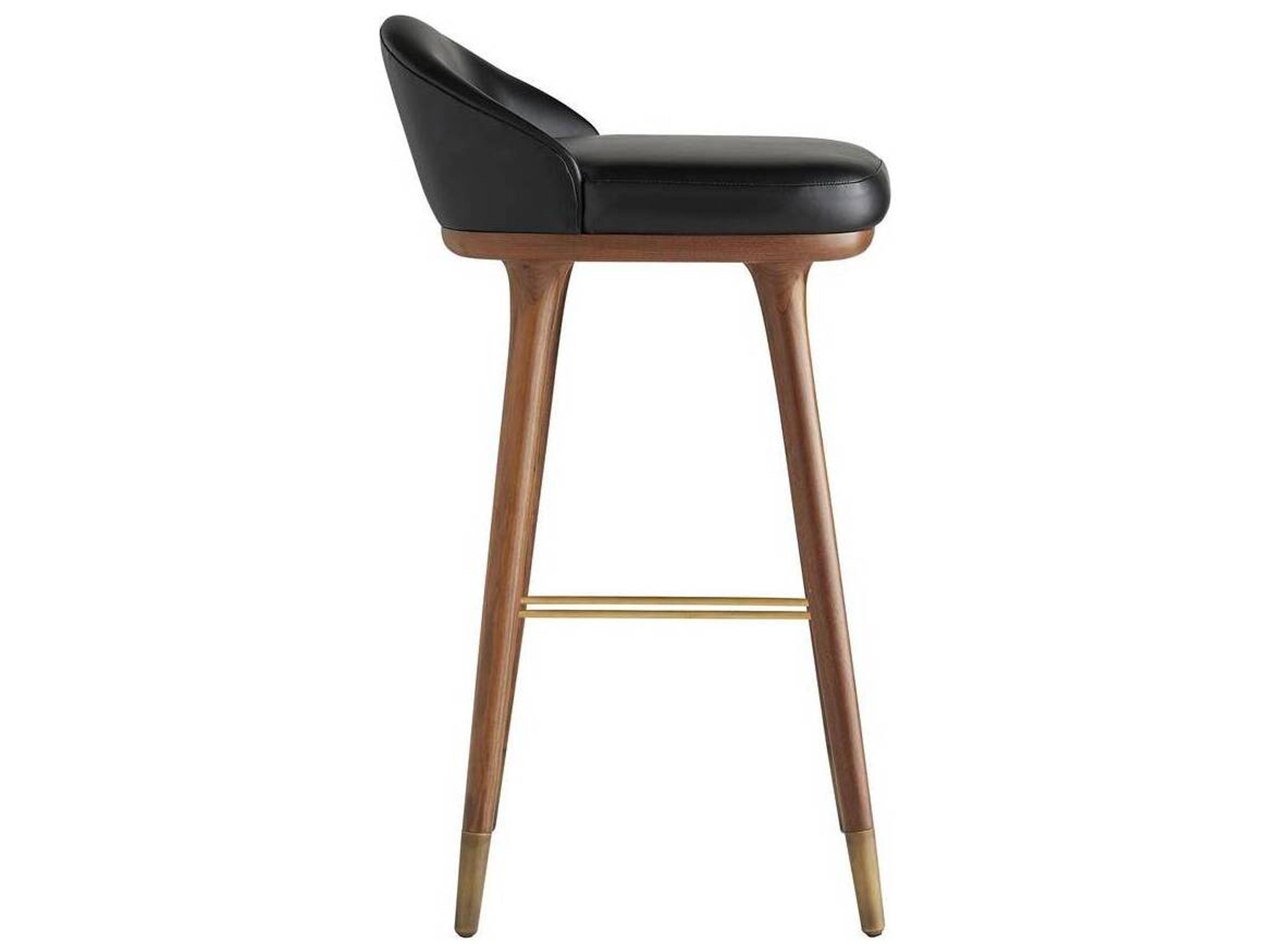 Arteriors Home Walsh Black Walnut Leather Bar Stool