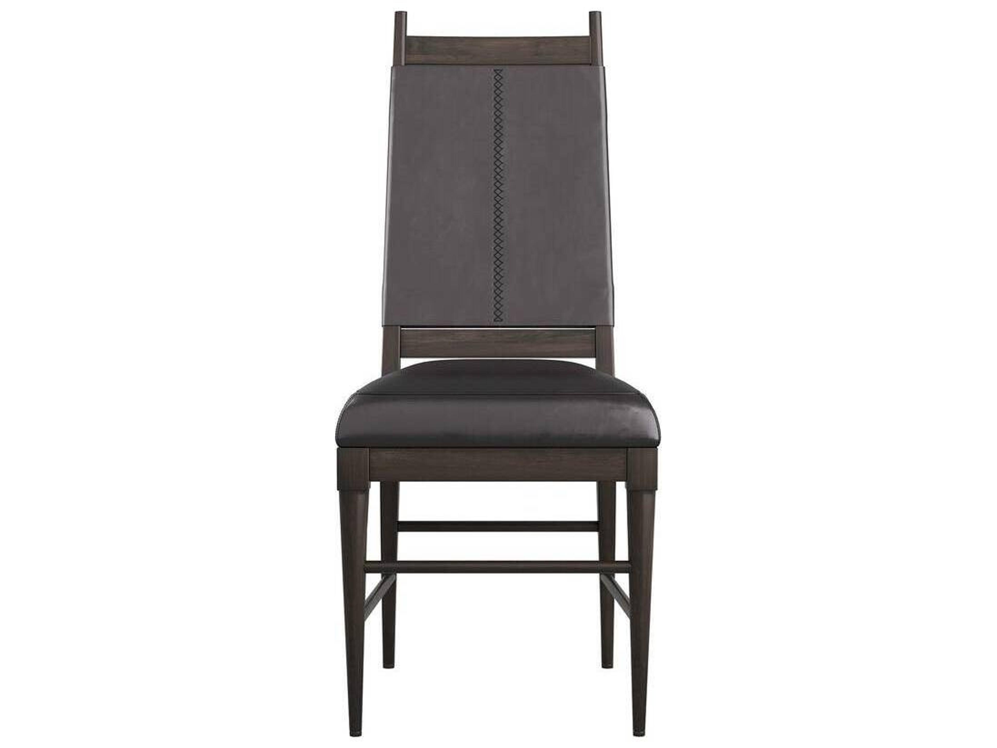 Arteriors Home Keegan Beech Wood Ebony Leather Armless Dining Chair