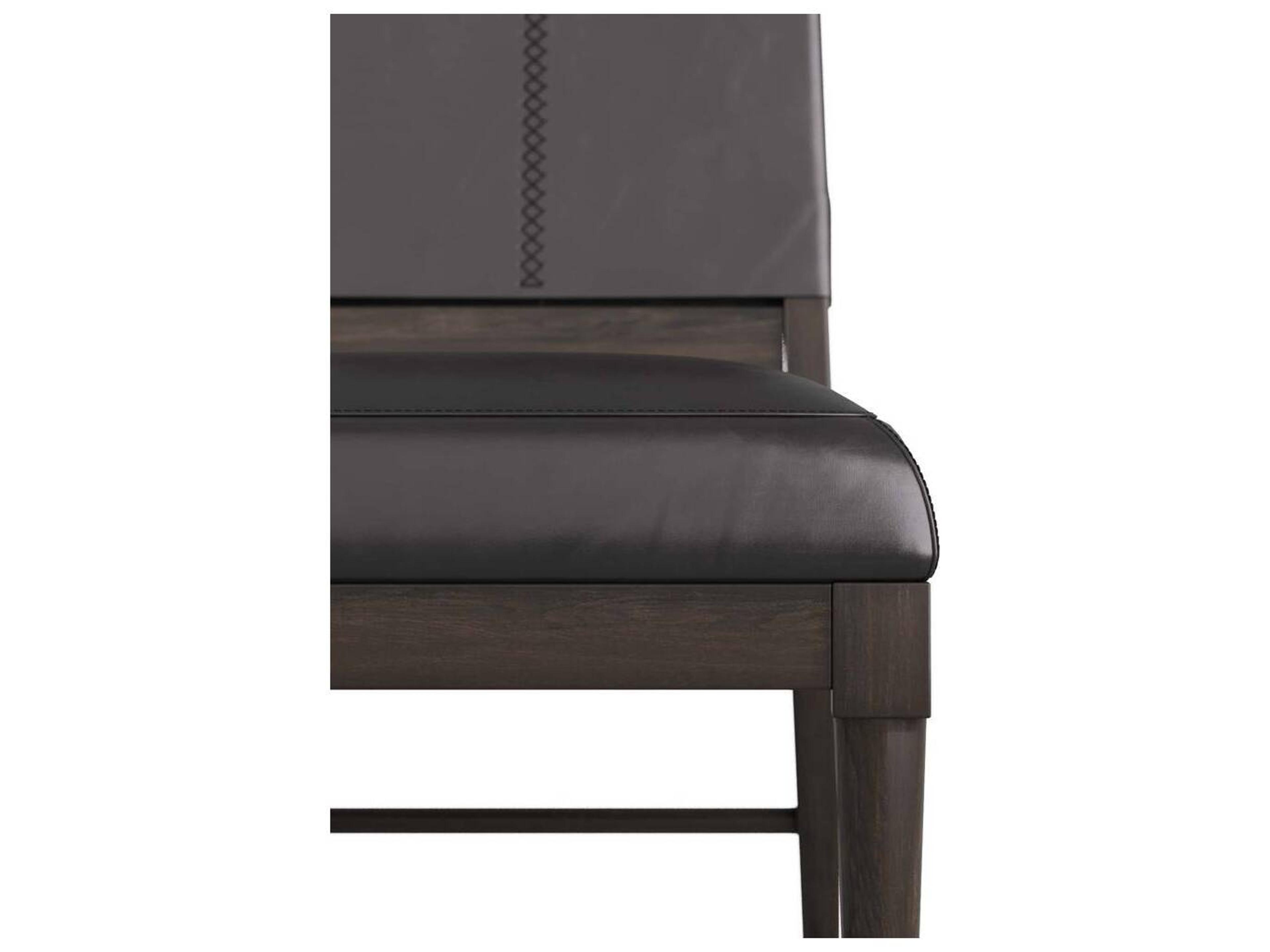 Arteriors Home Keegan Beech Wood Ebony Leather Armless Dining Chair