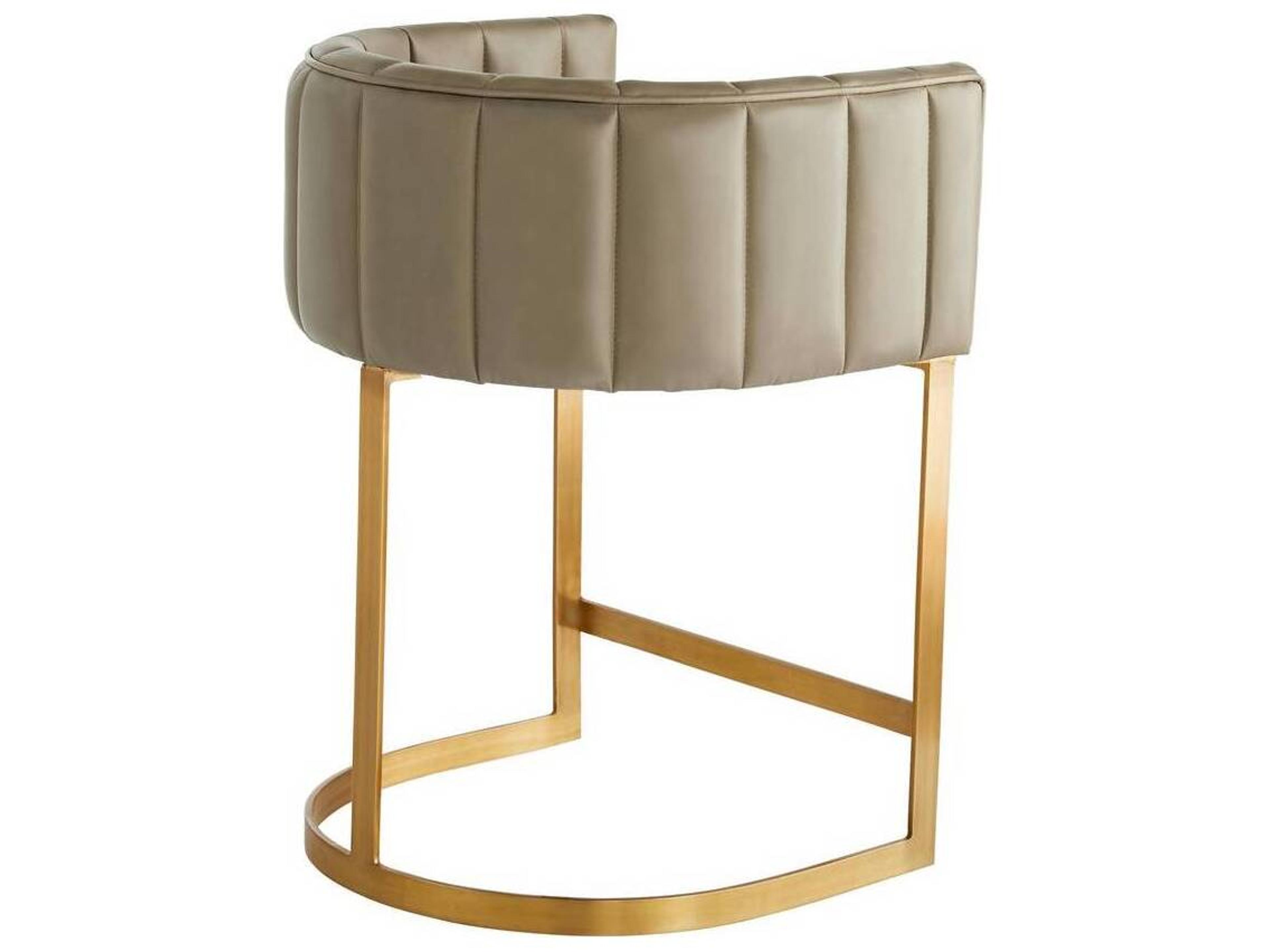 Arteriors Home Tatum Morel Antique Brass Leather Counter Stool