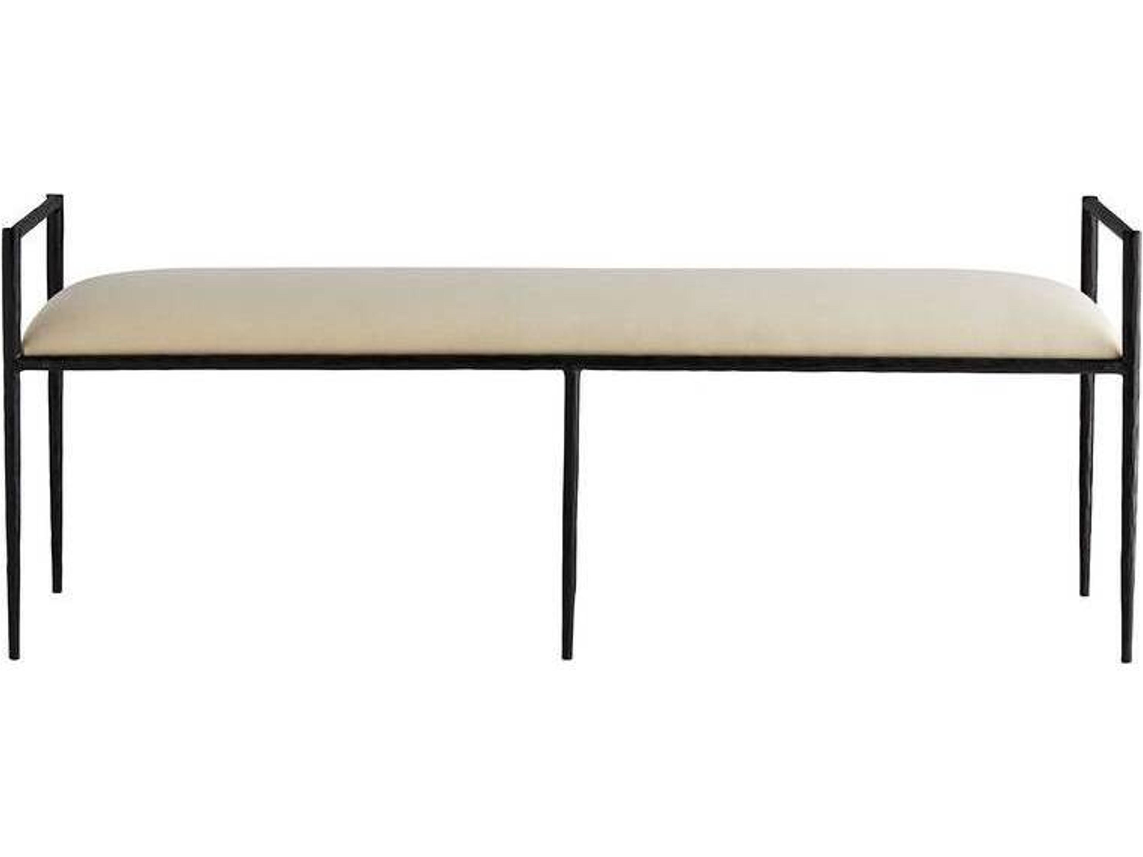 Arteriors Home Barbana Muslin White Upholstered Accent Bench