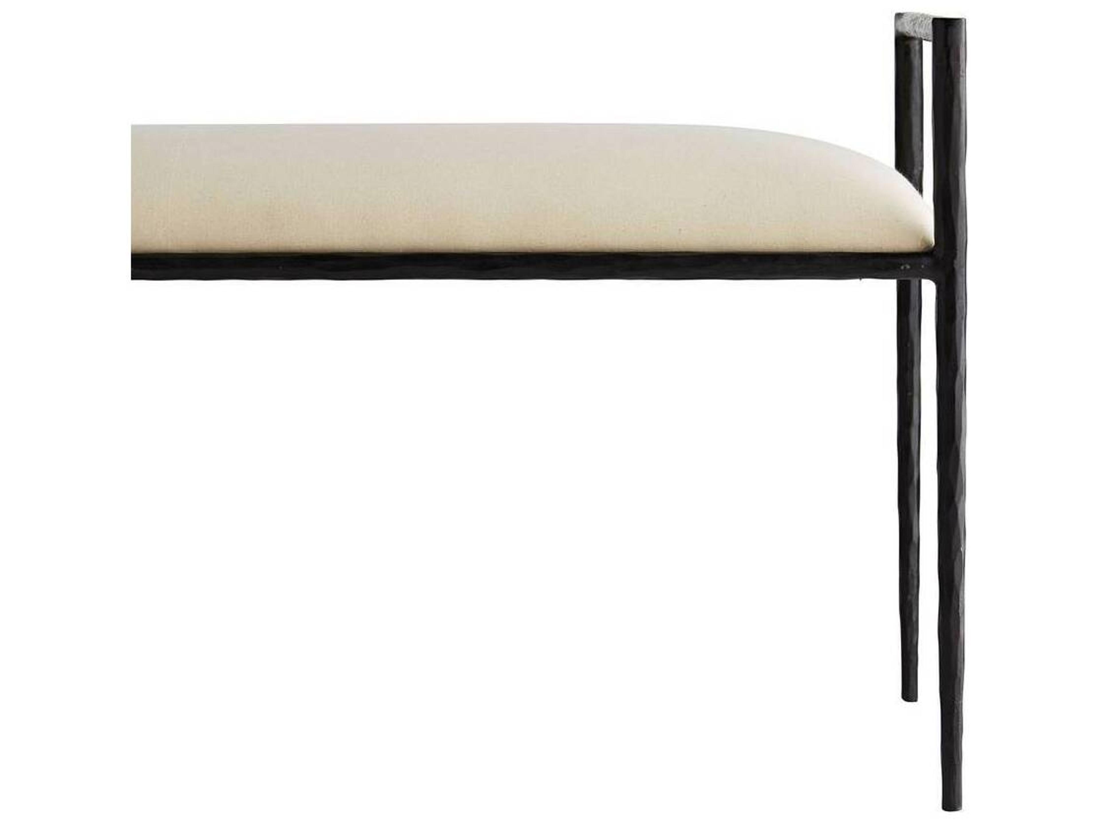 Arteriors Home Barbana Muslin White Upholstered Accent Bench