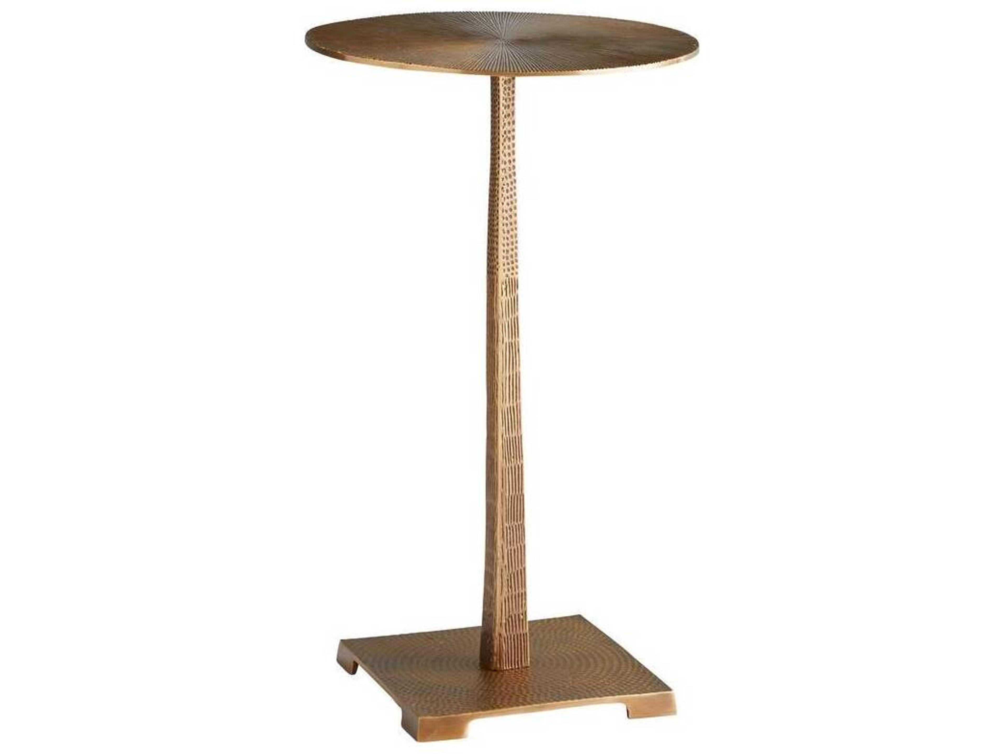 Otelia Round Accent Table Vintage Brass